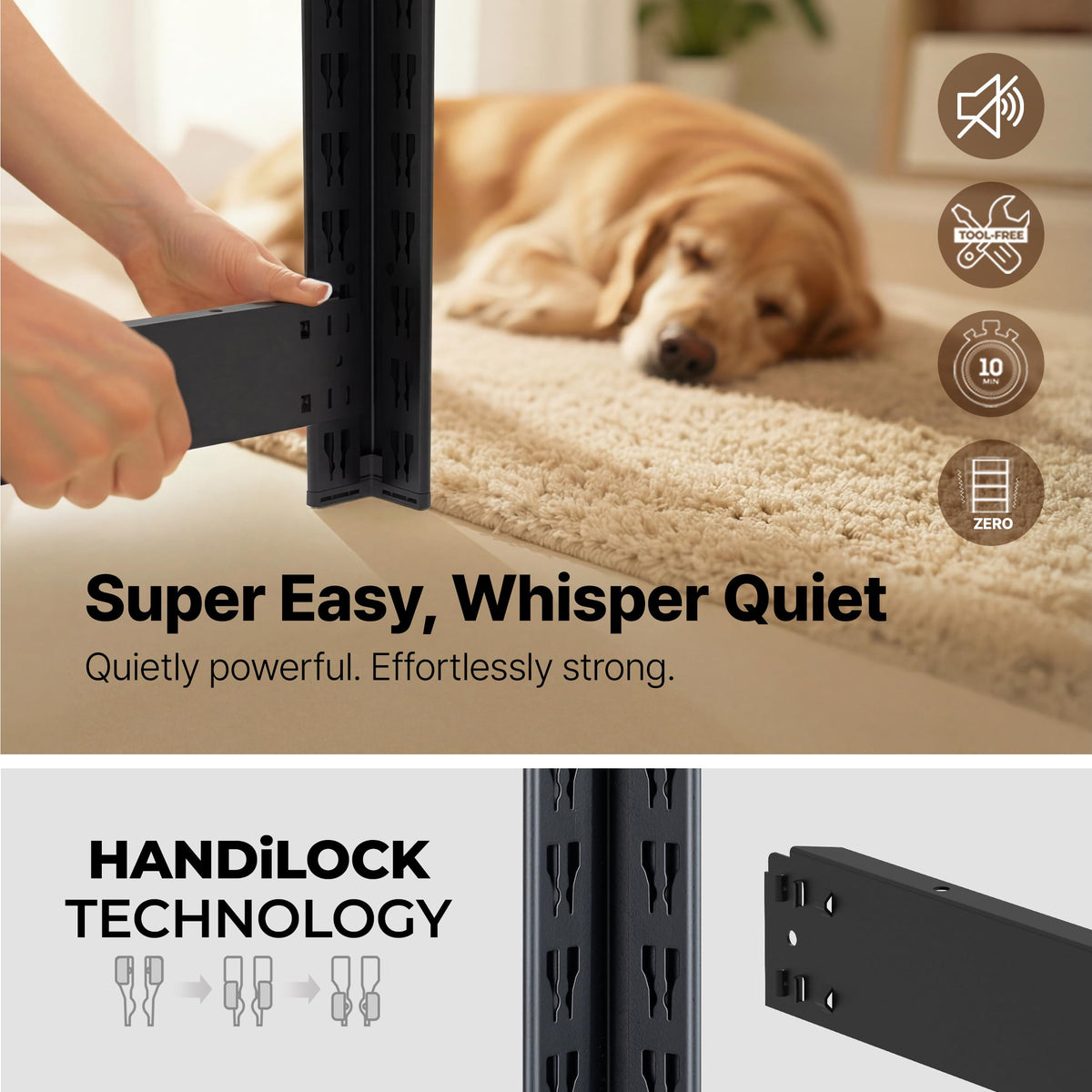 HOMEDANT House 24.4" W 5 Tier Heavy Duty Garage Shelving Adjustable Metal Rack Storage Shelves Standing Shelf Unit Organizers Pantry Closet Office Black 1Pack