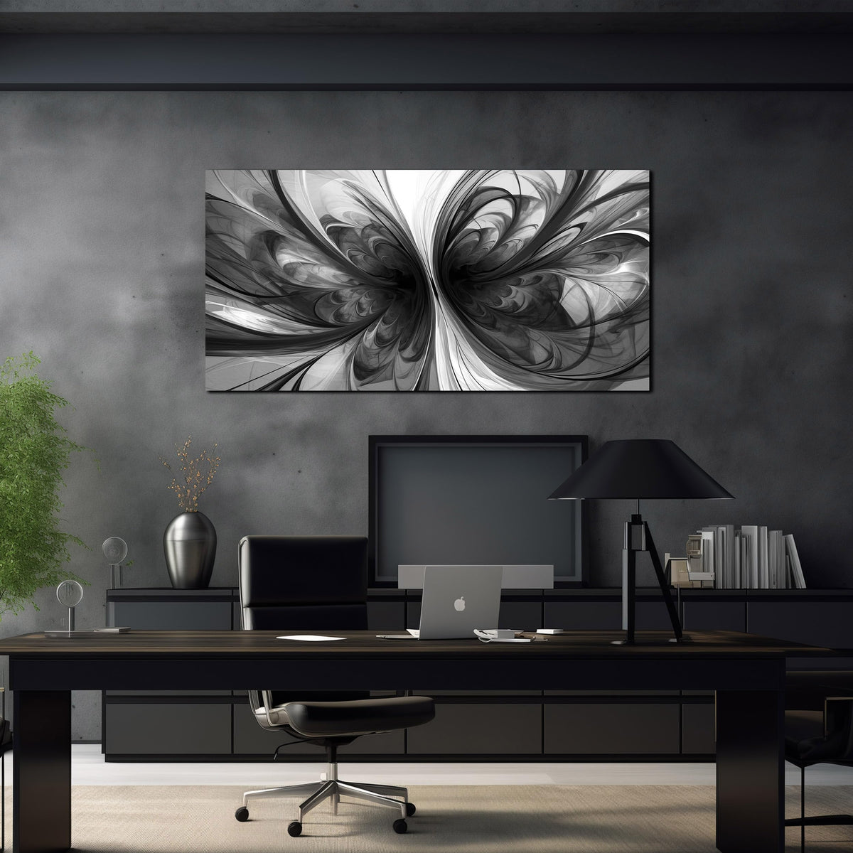 TYTAUPT Black and White Pictures for Wall Abstract Art Wall Decor for Living Room Bedroom Office Wall Art 24 x 48 Inch