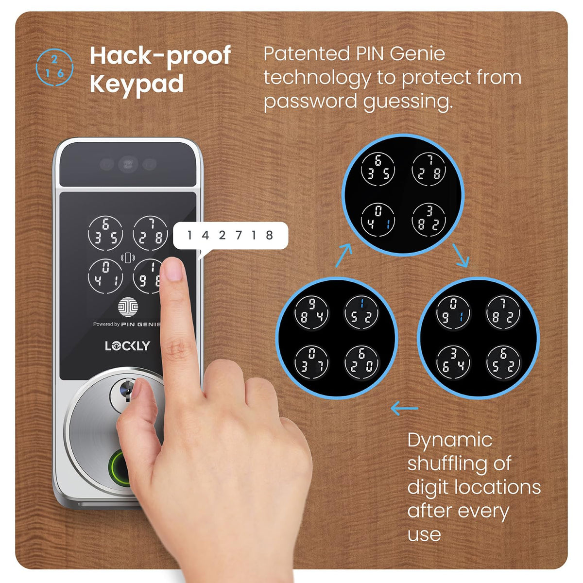 Lockly Visage Zeno Series Smart Lock, Facial Recognition & Fingerprint Keyless Entry Door Lock, Built-in Wi-Fi Deadbolt with Apple Home Key, PIN Genie Keypad, App Remote Control, Easy Installation
