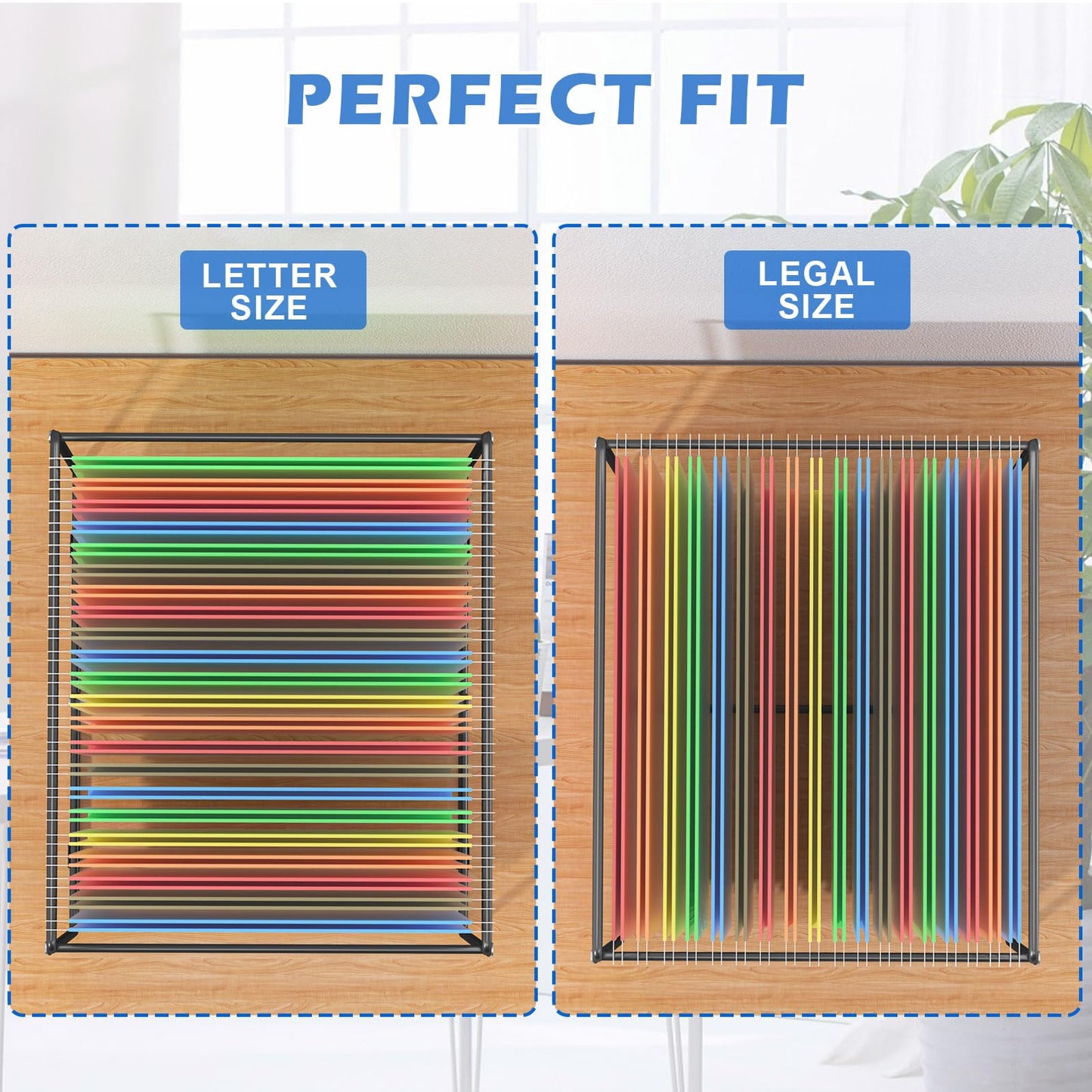 Legal/Letter Size Hanging File Folder Frame,9.45" H Hanging Files Holder,Desk Top Use,Not for File Cabinet Drawer/Rail,Desk Organizer for Accessories,Filing Inserts,Anti-Scratch/Rusty