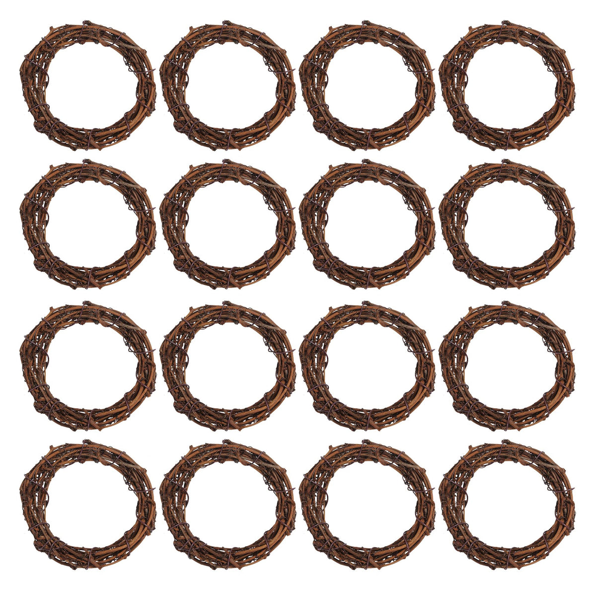Grapevine Wreath Set, Marrywindix 16 Pieces Natural Vine Branch Wreath Christmas DIY Rattan Wreath Garland for Christmas Holiday Craft Wedding Decor (3 in.)