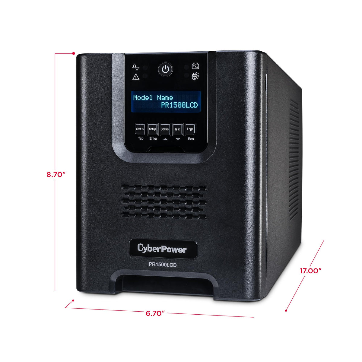 CyberPower PR1500LCD Smart App Sinewave UPS System, 1500VA/1500W, 8 Outlets, AVR, Mini-Tower