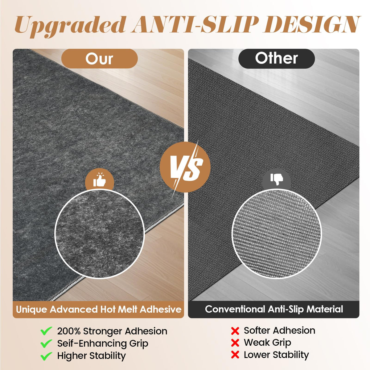 Office Chair Mat for Hardwood Floor & Tile Floor, 36"x48"Anti-Slip Under Desk Carpet Protector for Rolling Computer Chair Mat, Machine Washable Office Area Carpet (Chenille,Blue)
