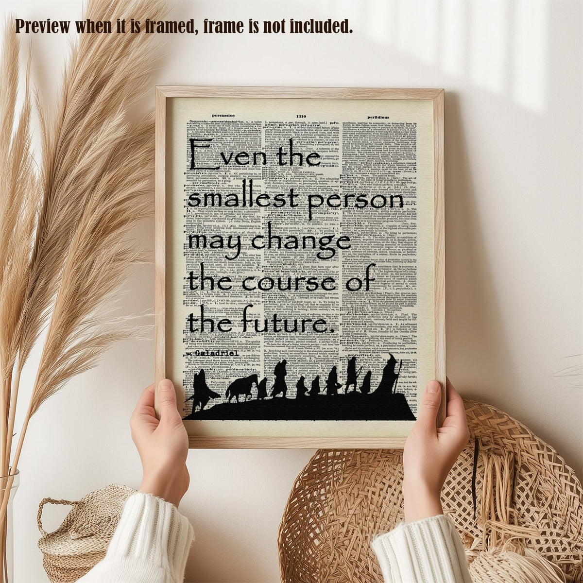 Canvas Wall Art, J.R.R. Tolkien Quote Poster, Dictionary Art Print, Inspirational Quote, lotr Gift, Classroom Office Home Wall Decor, Unframed Canvas Print 11"x14"