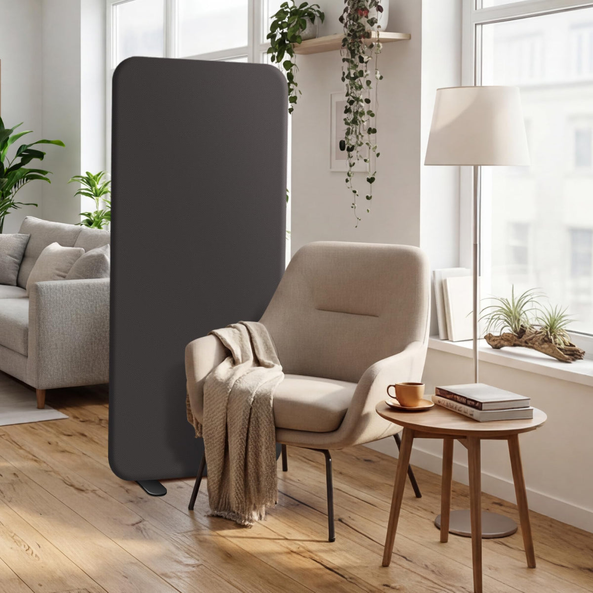 DECOLAB Room Divider Panel, Standing Privacy Partition Dividers for Office, Studio Apartment, Classroom, Home, Restaurant, Scratch Resistance, 29"x65", Iron