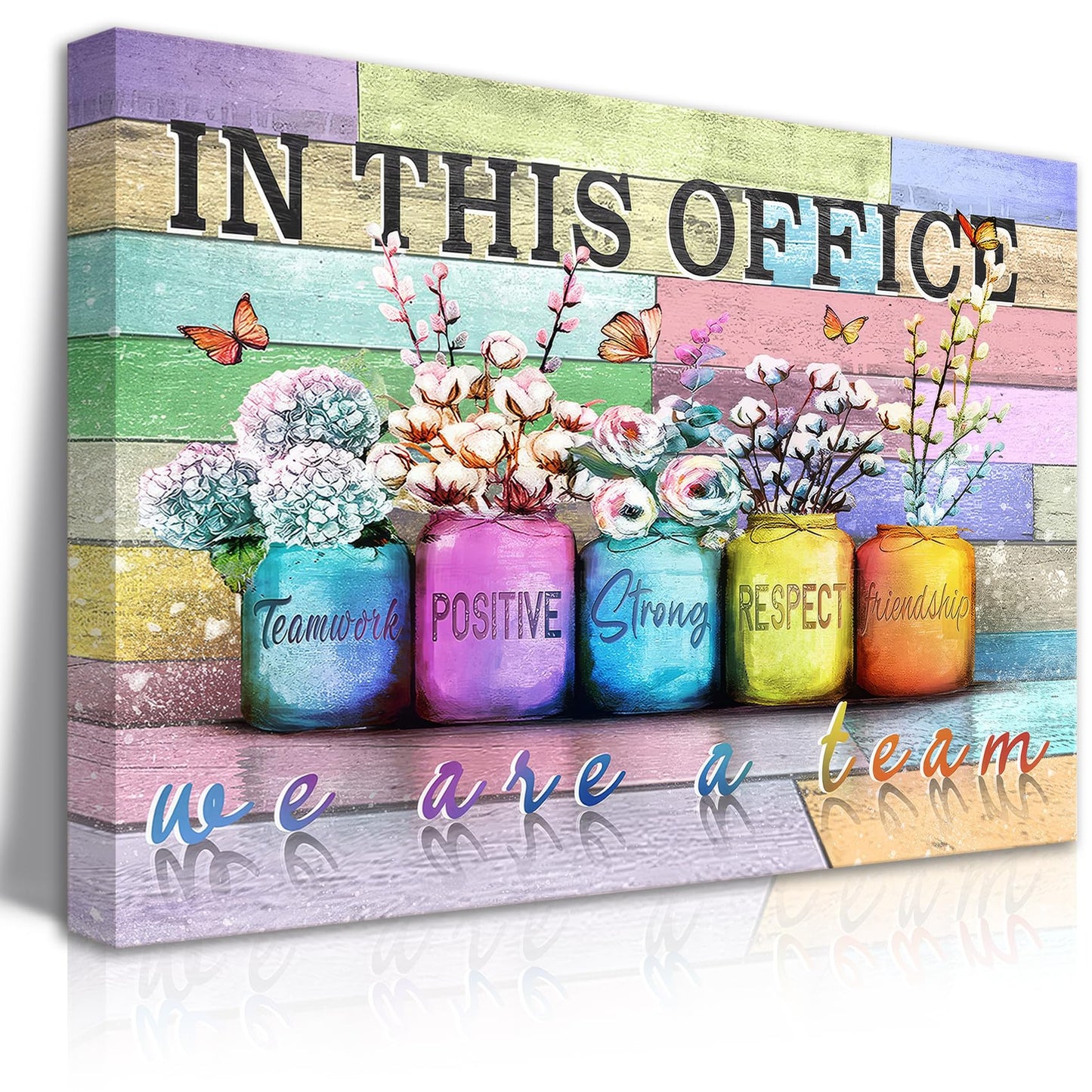 Inspirational Office Canvas Wall Art In This Office We Are A Team Motivation Human Resourcesflowers Inspirational Quotes Phrases Poster Framed Wall Art Team Motivational Quotes Team Decor 12x16 In