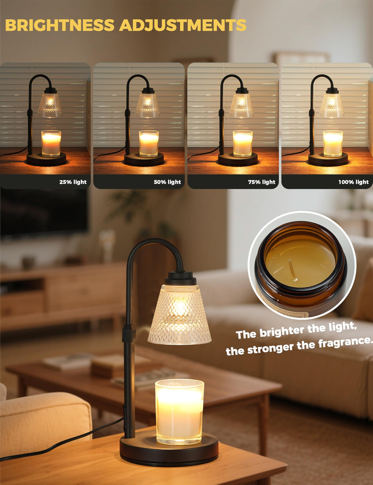 Candle Warmer Lamp with Timer Dimmer, Birthday Gifts for Mom Women Friend Sister, House Warming Gifts, Wax Melt Warmer, Office Apartment Dorm Room Home Decor