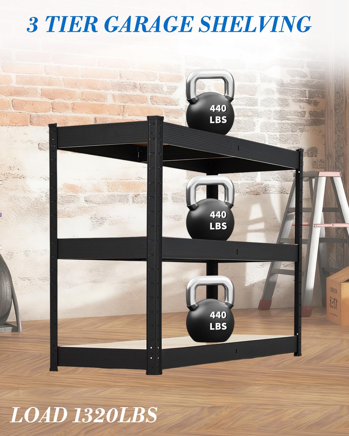 Garage Metal Storage Shelving Units,Heavy Duty Garage Shelving Adjustable Garage Shelves,5-Tier Shelving Units,Loads 2500 LBS,Storage Utility Racks for Warehouse,Pantry, Basement