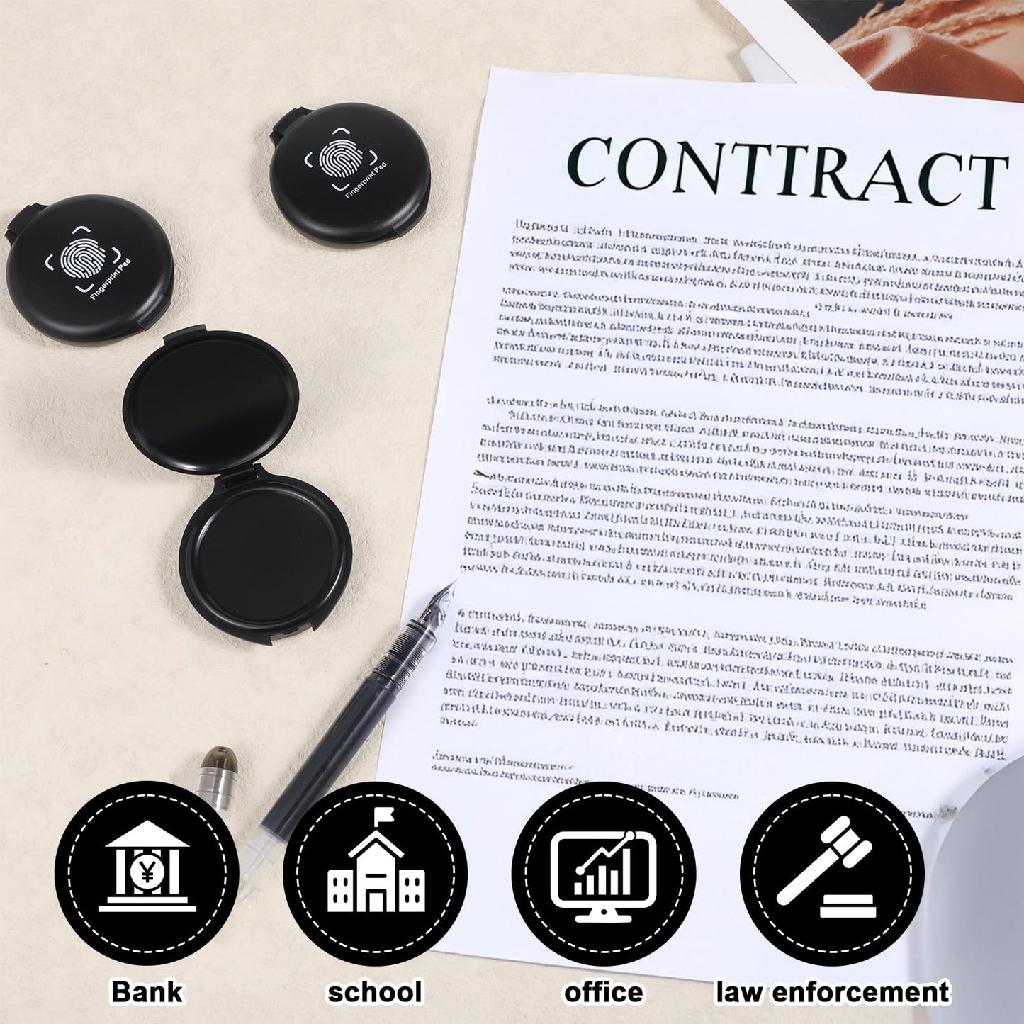 SHENLIU 20Pack Fingerprint Ink Pads, Portable Quick Dry Thumbprint Ink Pad Mini Black Stamp Ink Pads for Notary Supplies Identification Security ID Fingerprint Cards Home Office Law Enforcement, Black