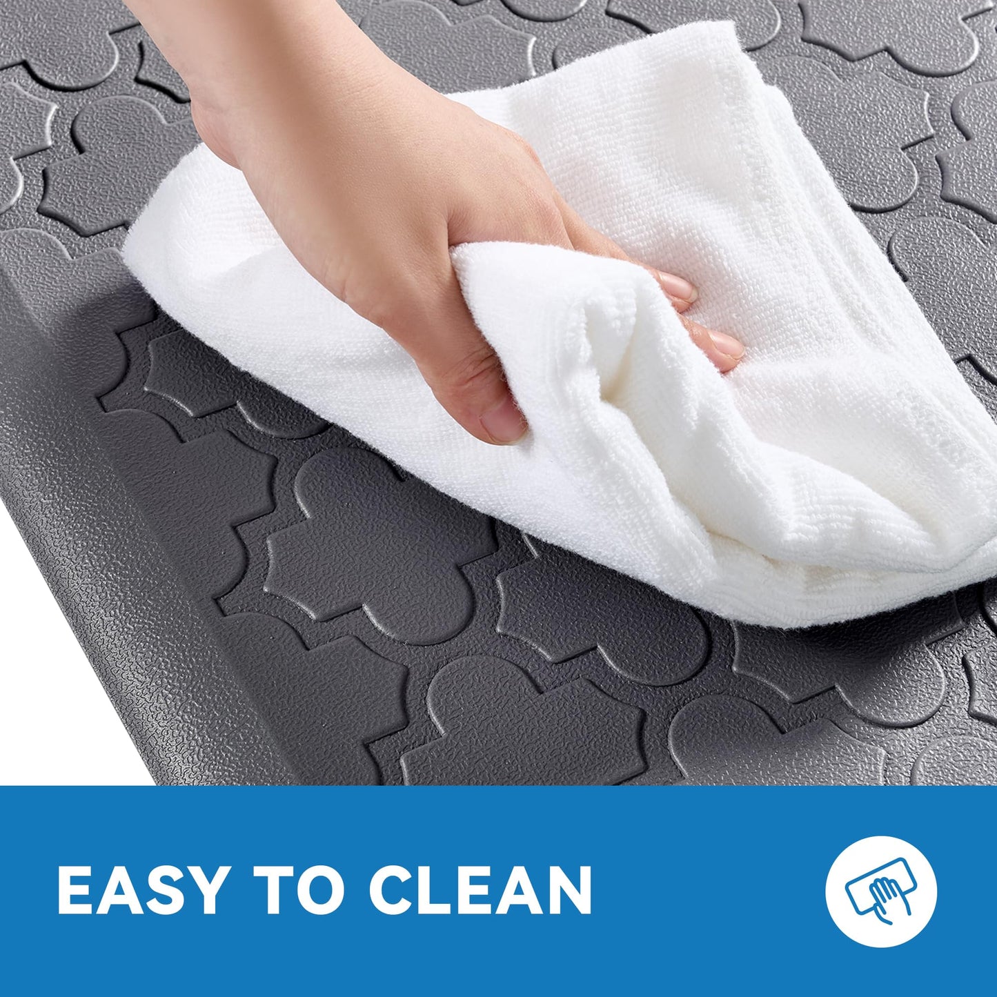 FYATHM Kitchen Mat Cushioned Anti Fatigue for Floor, Non-Slip Waterproof Comfort Rug for Kitchen Sink, Standing Desk & Laundry, 17.3"x39", Grey