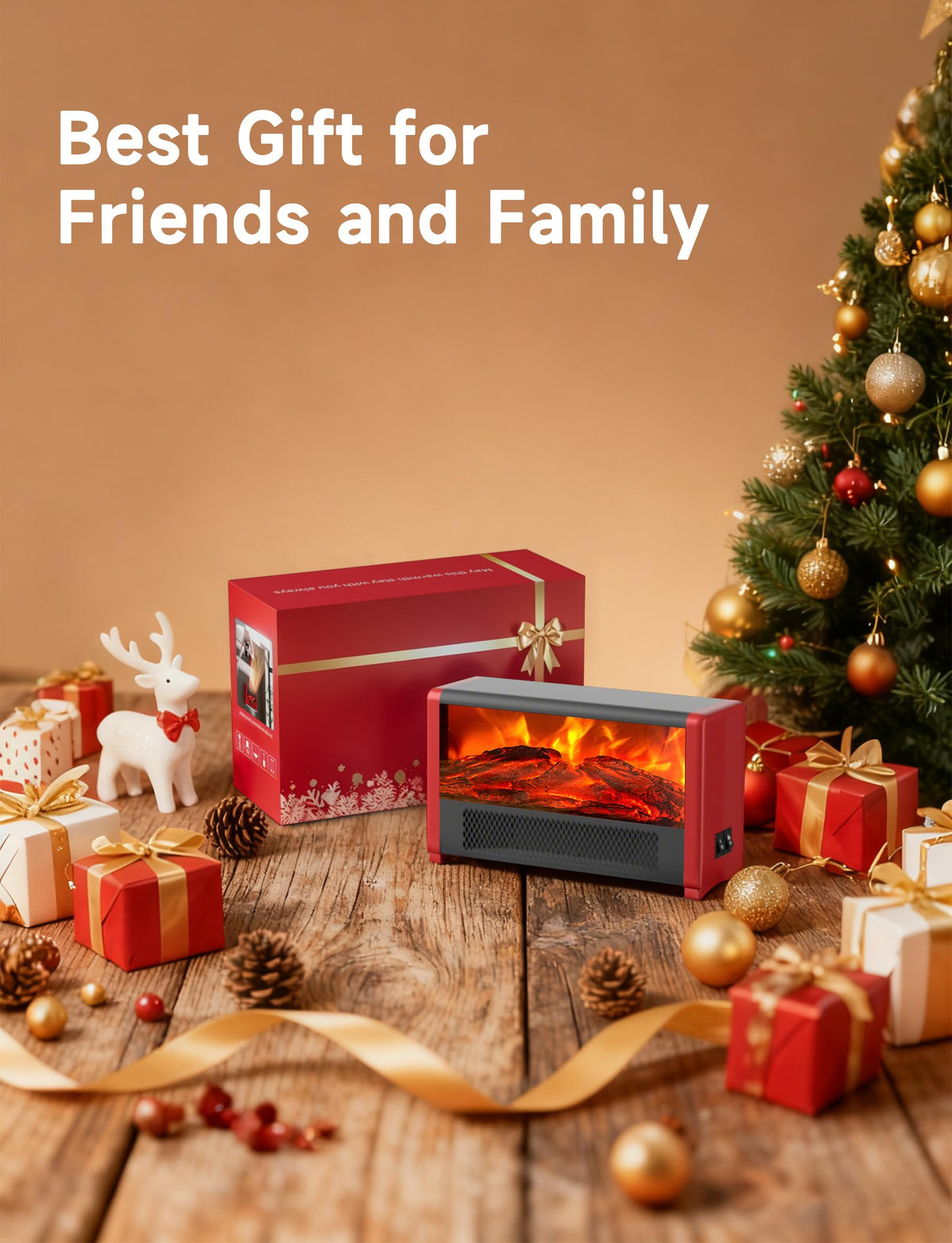 Pxonmow Small Space Heater with Realistic Flame Effect,600W Portable Mini Electric Desk Heater for Indoor Use,Fast Heating for Office,Bedroom,Study Room with Overheating & 45° Tip-Over Protection(Red)