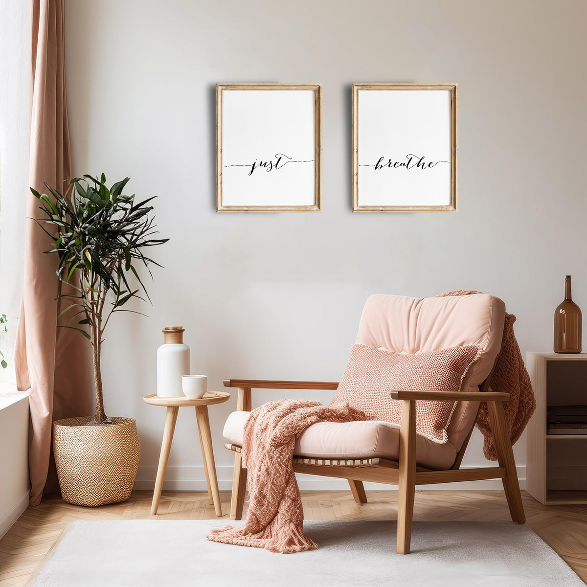 DREAM BIG PRINTABLES Just Breathe Wall Art Prints - Set of 2 - Unframed - 8x10 - Inspirational & Motivational Office Wall Decor - Perfect for Home, Office, or Classroom