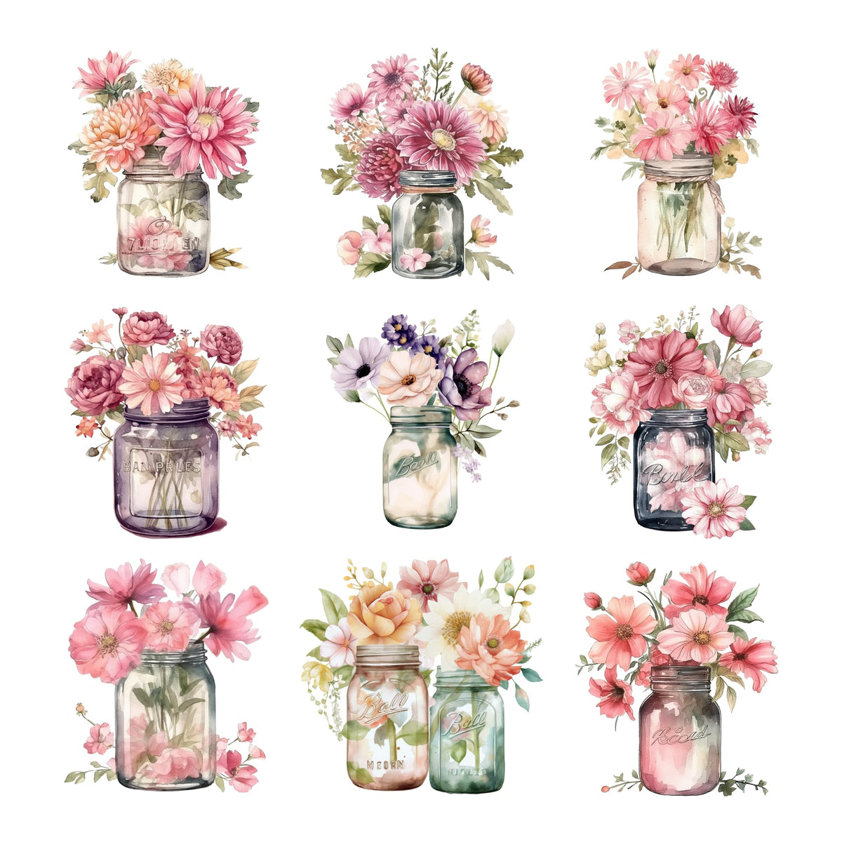 XERE 144 Pcs Mason Jar Four Seasons Sticker Book for Journaling Notebooks, Sketchbook, Bookmark Making, Junk Journal, Budget Planner, Scrapbook Art Supplies Stickers