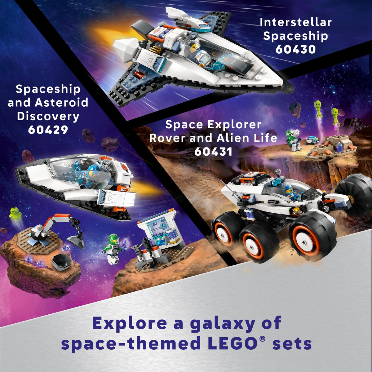 LEGO City Interstellar Spaceship Toy for Kids, Creative Play Space Building Set with Spacecraft Model, Drone, and Astronaut Figure, Building Toy for Boys, Girls and Kids Ages 6 and Up, 60430