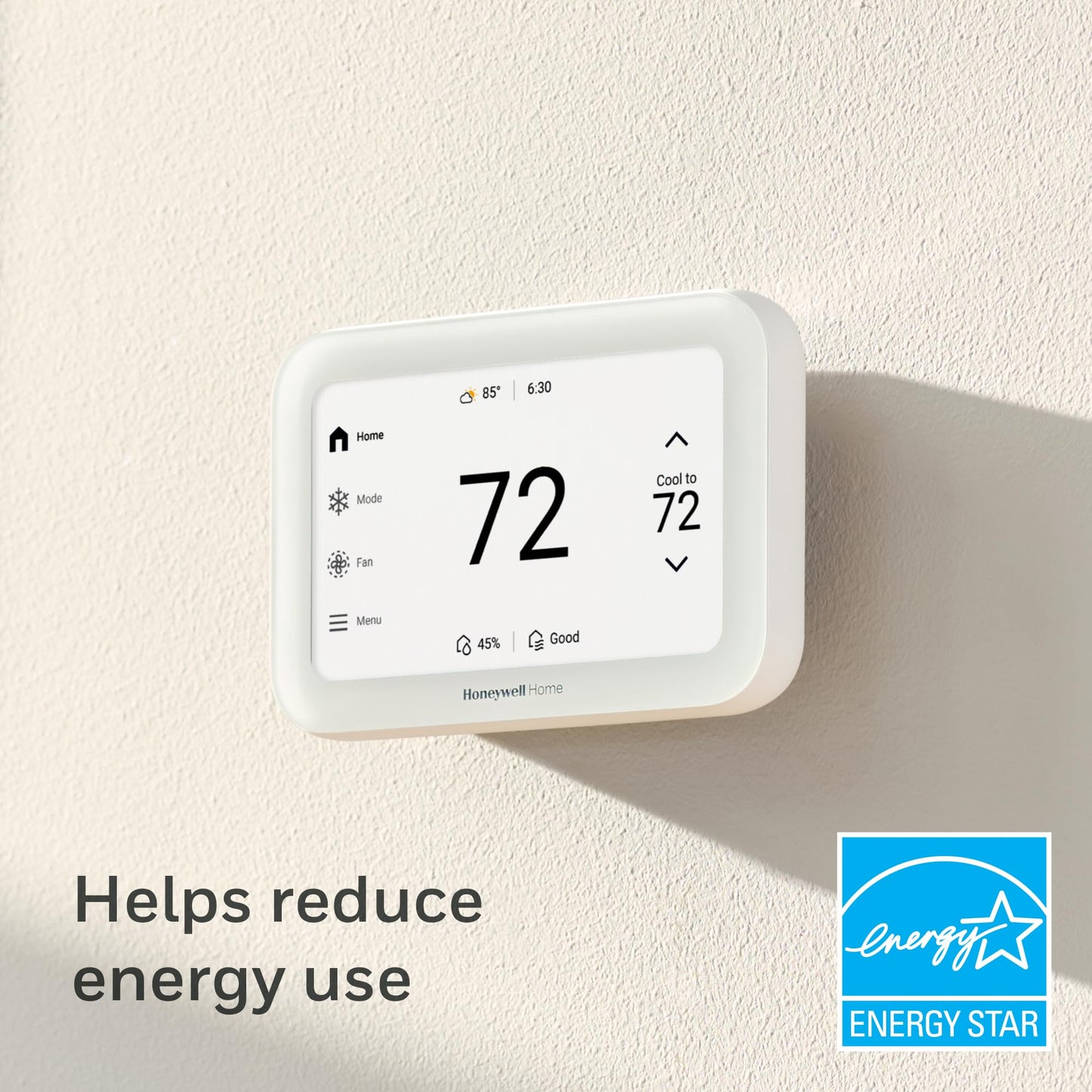 Honeywell Home X8S Smart Thermostat with Room Sensor, Video Doorbell Compatibility, IAQ Control, and Customizable Touchscreen Display, White