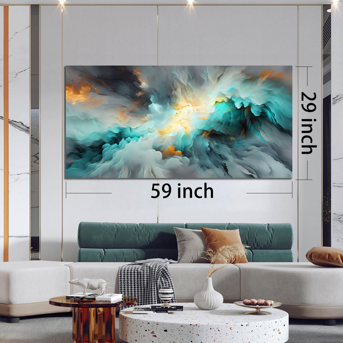 LAOTOART Modern Abstract Wall-Art - Office Artwork for Walls - Living Room Paintings for Wall Decor Large Ready to Hang Size 29" x 59"