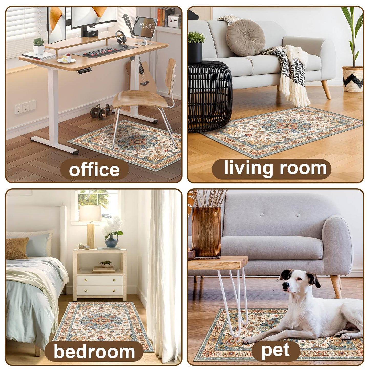 Office Chair Mat for Hardwood Floors - 48X35.5” Desk Chair Mat for Rolling Chair, Under Desk Rug Protects Hard Floors from Damage, Low Pile Floor Protector for Rolling Chair, Non-Slip