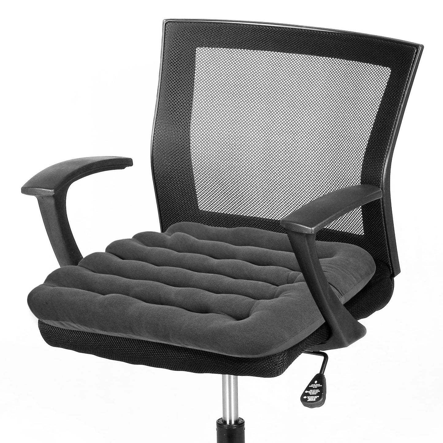 BUYUE Good Support Office Chair Cushion Padded, Soft Velvet Comfortable Non-Slip Seat Cushion for Computer Desk Kitchen Chair (1 Count, Gray)