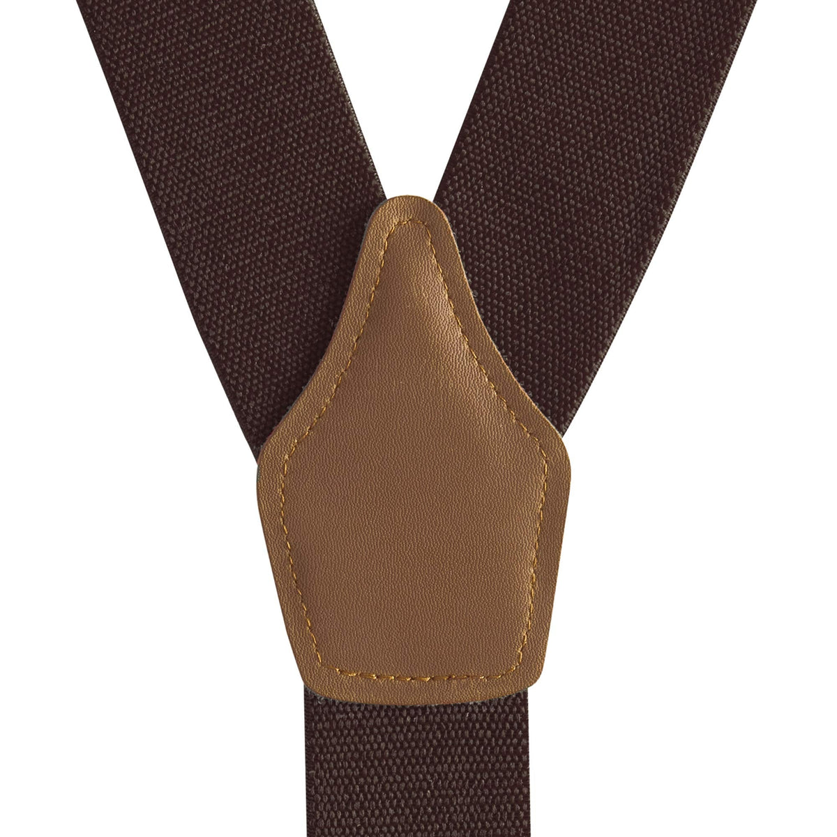 Buyless Fashion Suspenders For Men - 48" Adjustable Straps 1 1/4" - Y Back With Clips And Buttons - 5120-Brown