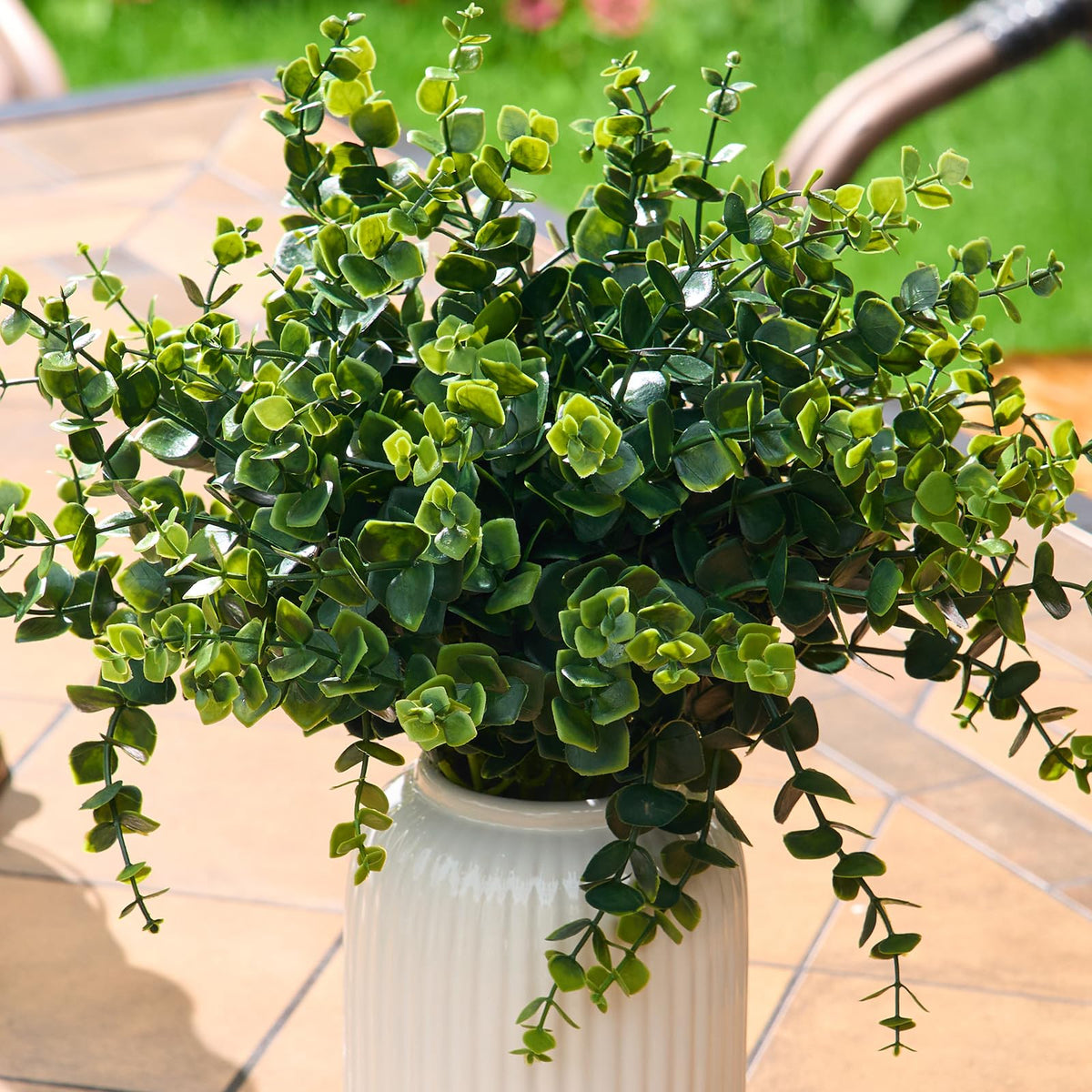 Eucalyptus Stems Artificial Eucalyptus Leaves Branches 12 Bundles Greenery Fake Plants for Home Office Flowers Bouquet Centerpiece Wedding Decoration, Christmas Decor, DIY Gift Box Embellishment