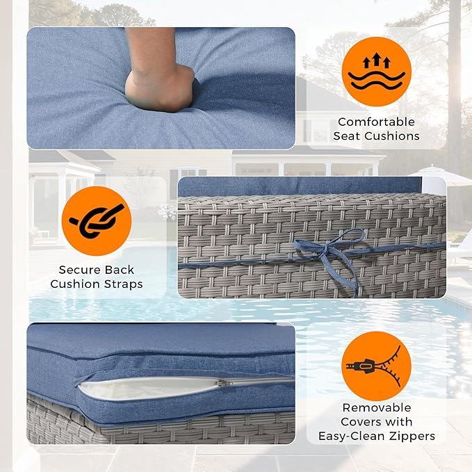 8-Seat Outdoor Wicker Patio Furniture Set