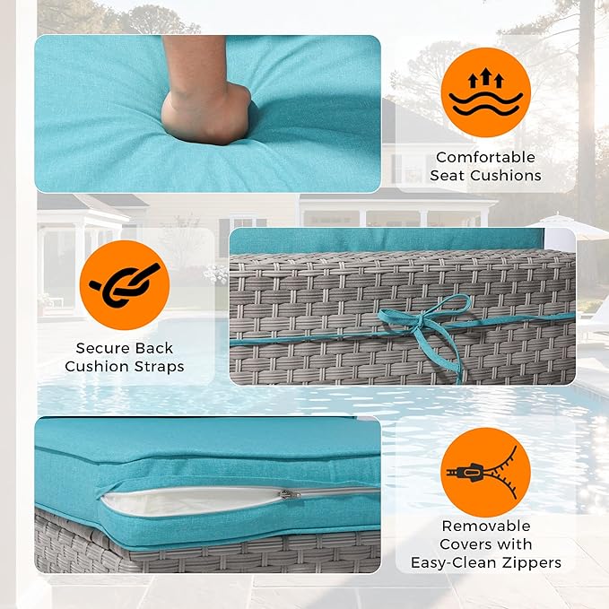 14-Seat Outdoor Wicker Patio Furniture Set