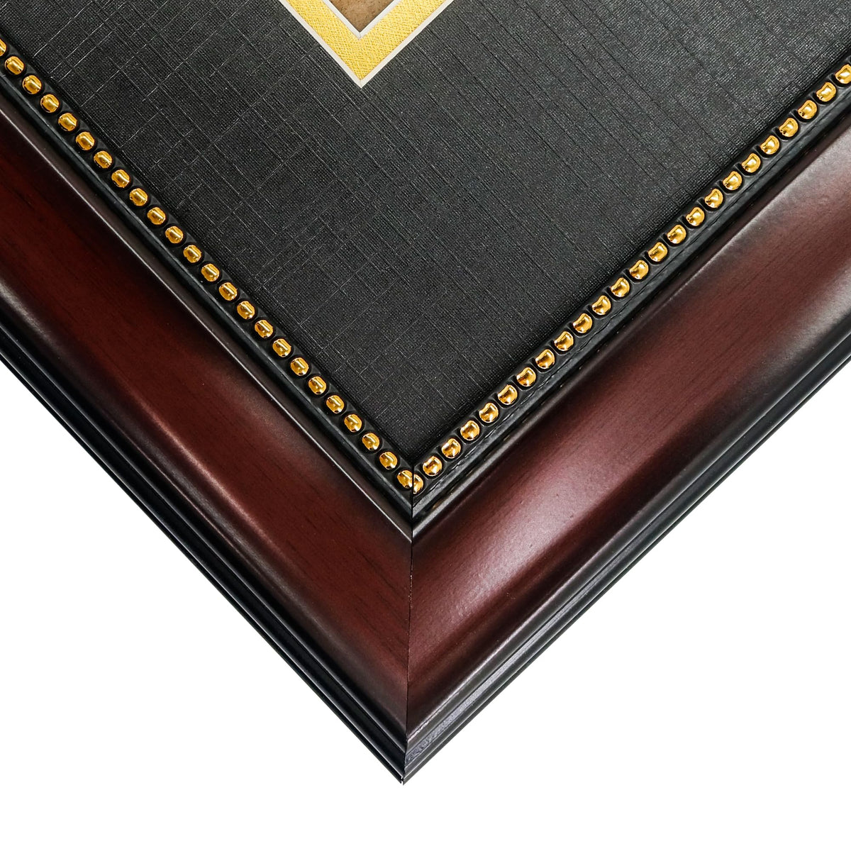 GraduationMall 8.5x11 Diploma Frame with Black over Gold Mat or Display 11x14 Document without Mat, UV Protection Acrylic, Mahogany with Gold Beads, Set of 2