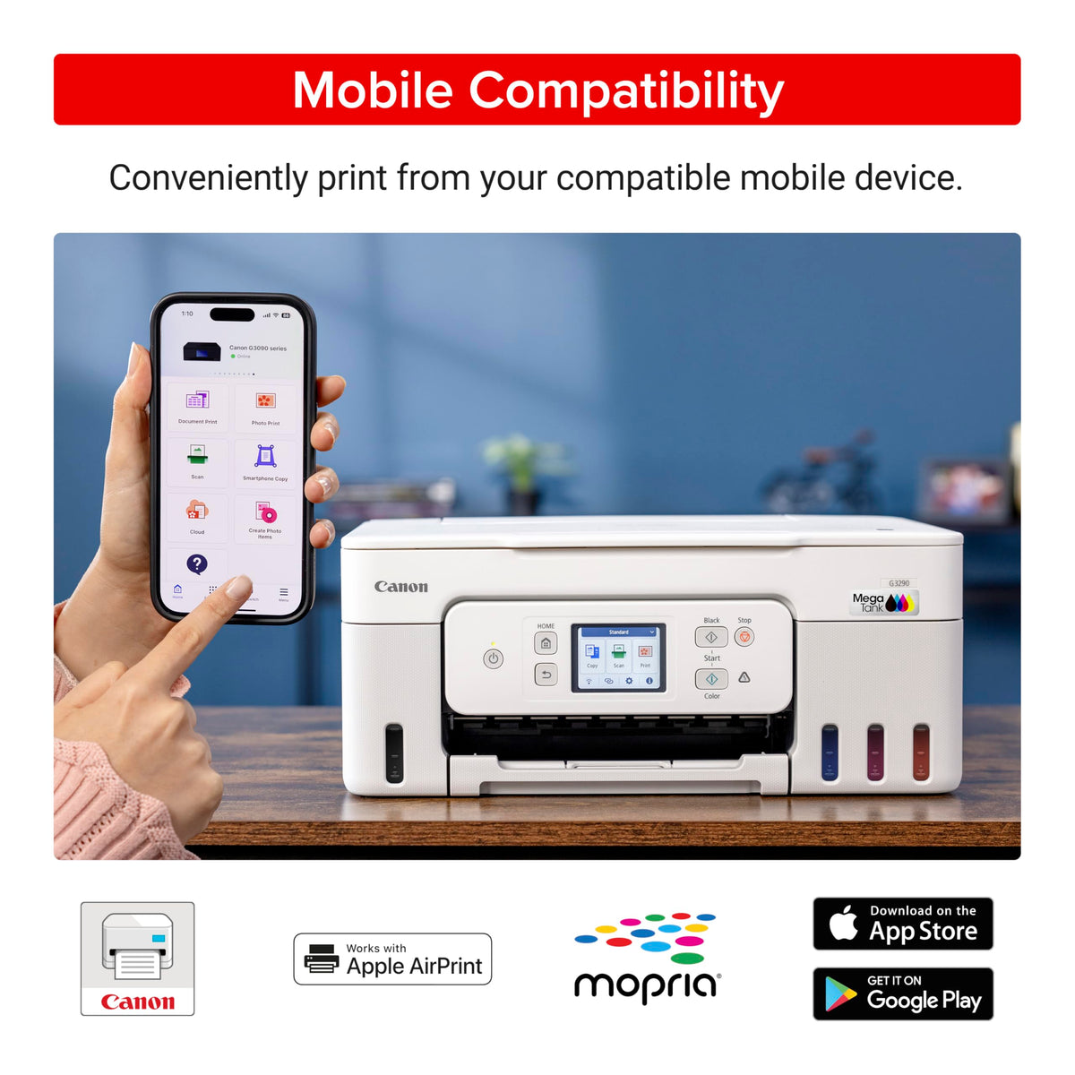 Canon Megatank G3290 All-in-One Wireless Supertank [Megatank] Printer | Print, Copy, Scan | Mobile Printing |2.7" LCD Color Touchscreen | Auto Duplex