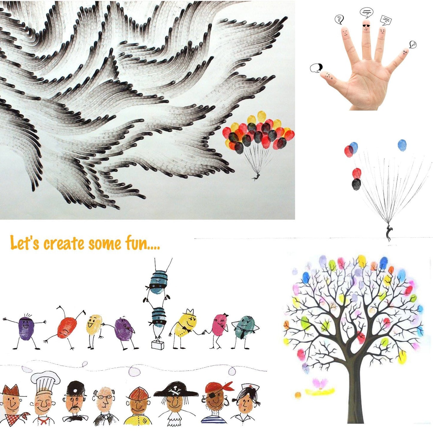 Lsushine Craft Large Ink Pad Stamps Partner DIY Color,8 Colors Rainbow Finger Ink pad for Kids (Pack of 8)