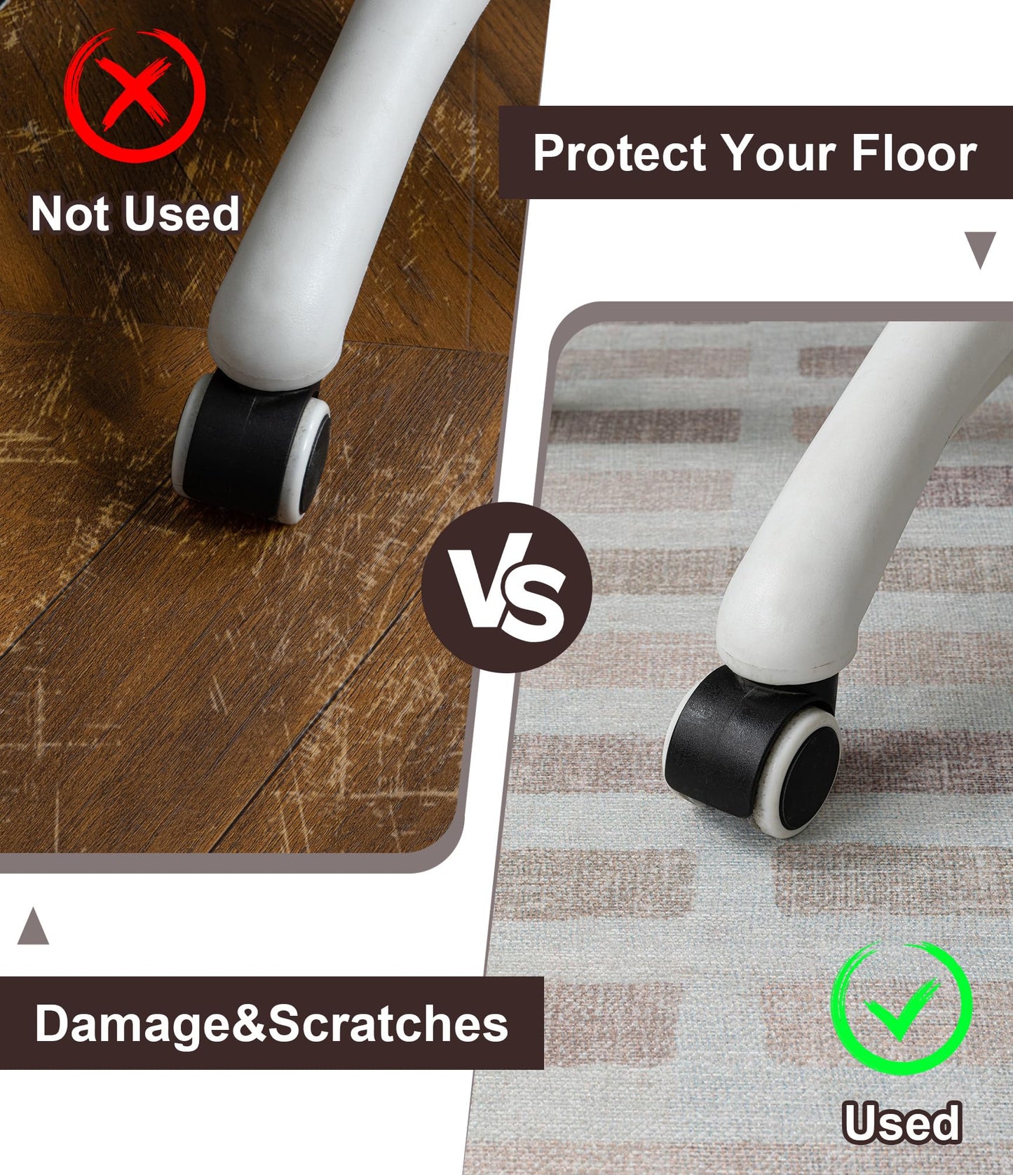 chakme Office Chair Mat for Hardwood Floor, 60"x45" Easy Glide Computer Desk Mat Protector for Rolling Chair Under Desk Rug Nonslip Backing, Machine Wash, (Plaid)