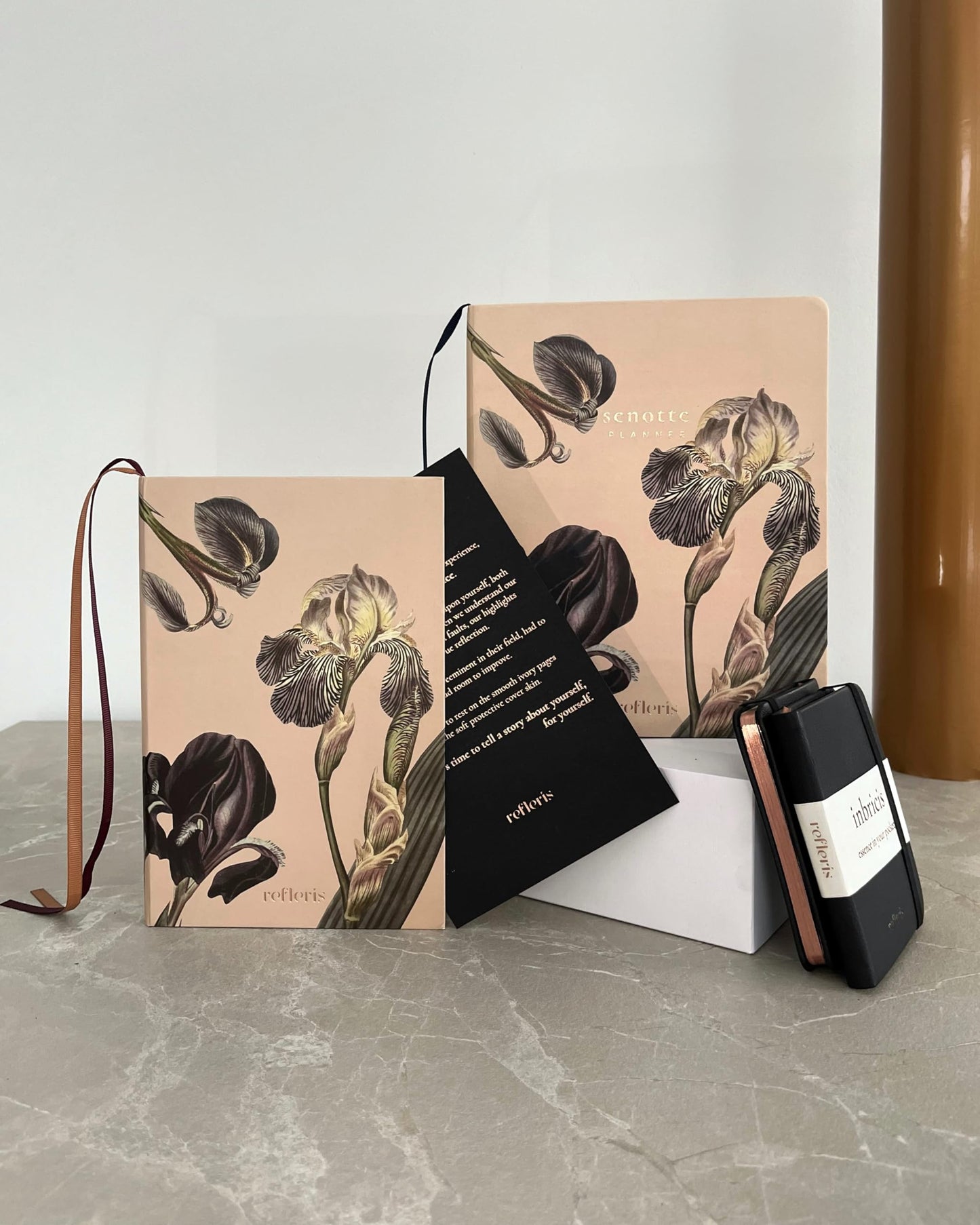 Refleris A5 Journal Notebook – Lined, 120 GSM Thick Paper, Floral Hardcover with Metallic Edges, Pen Loop, 2 Ribbons & Inner Pocket – Pink Writing Diary for Women, Work or Gifts