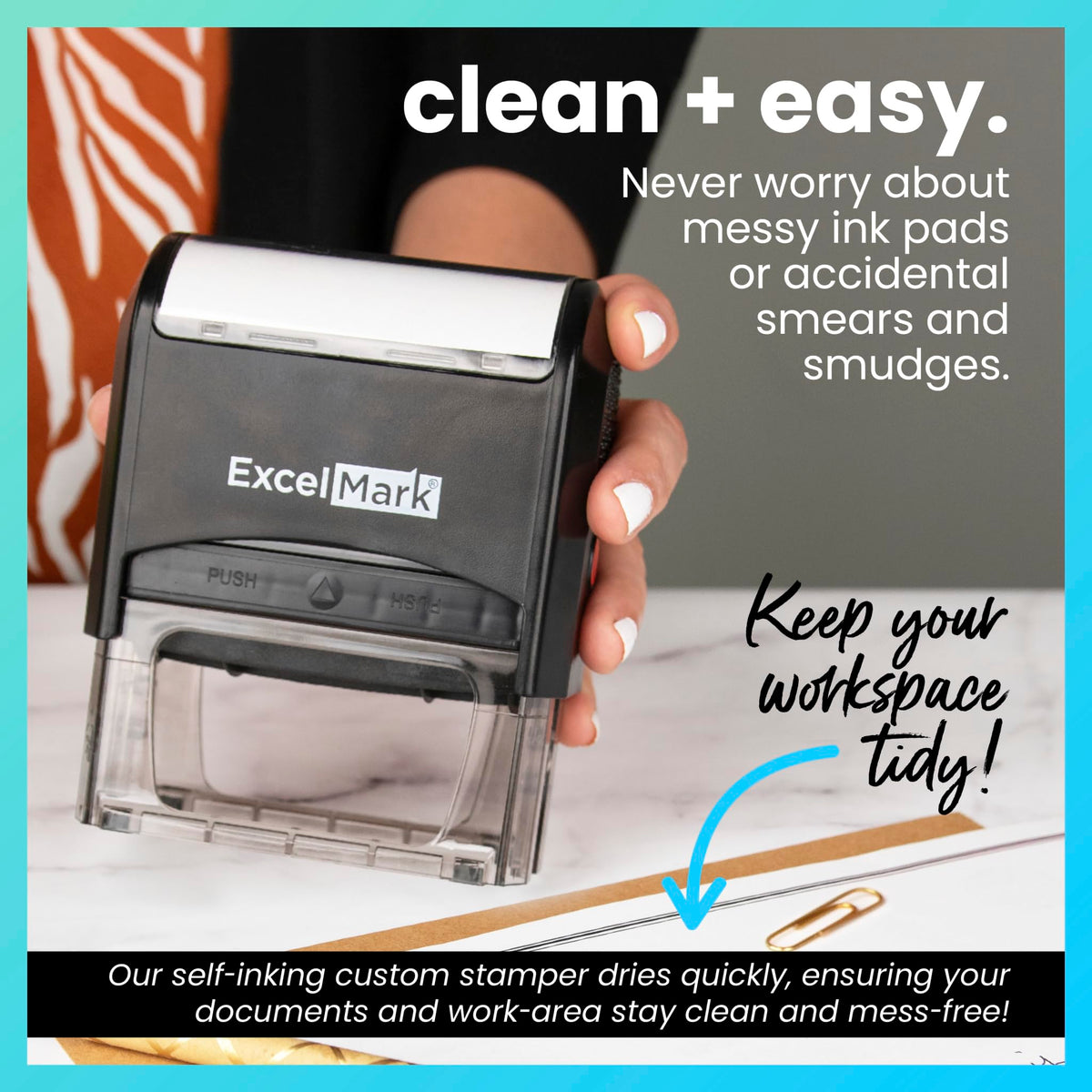 ExcelMark Notary Acknowledgement Stamp - Black Ink