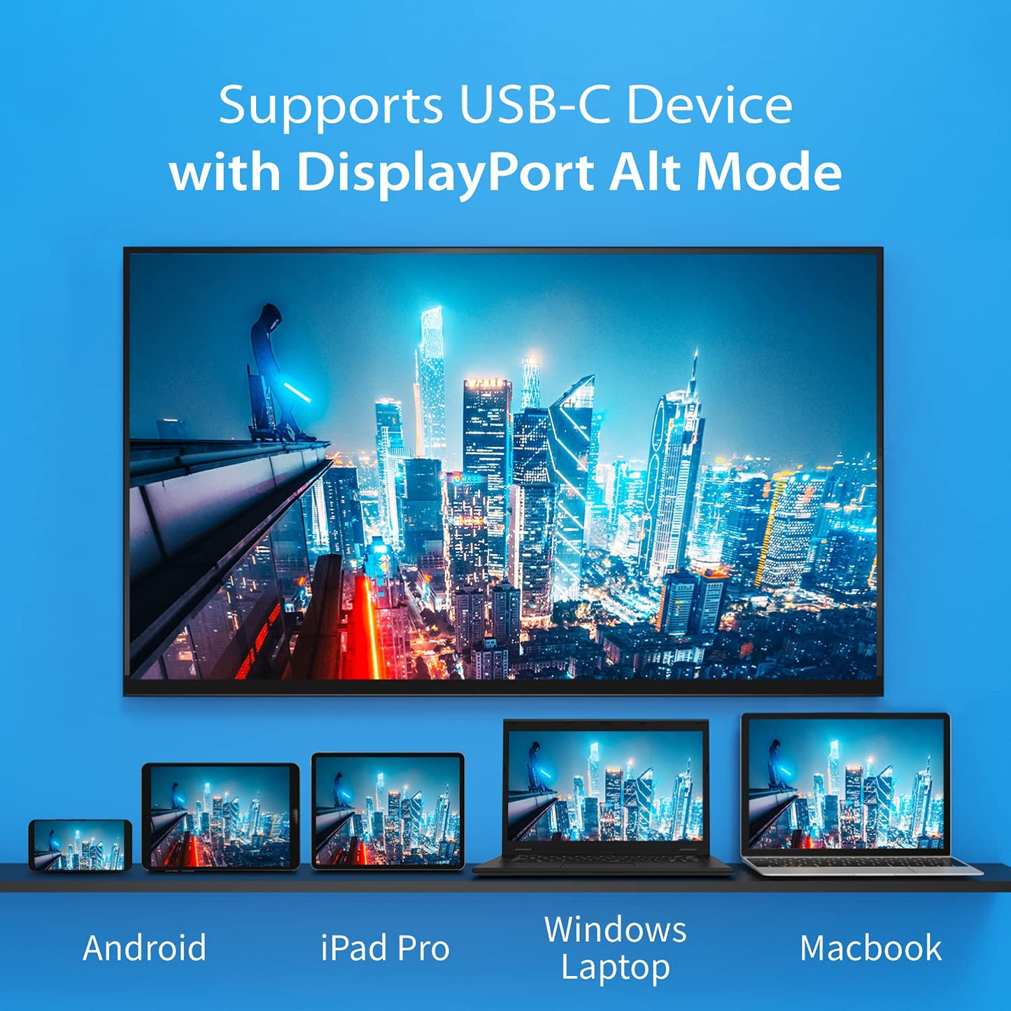 j5create ScreenCast USB-C to HDMI Wireless Display Transmitter and Receiver, Supports 1080p, Suitable for iPhone15, MacBook, iPad Pro, Chromebook, USB-C Laptops, and Android (JVAW62)