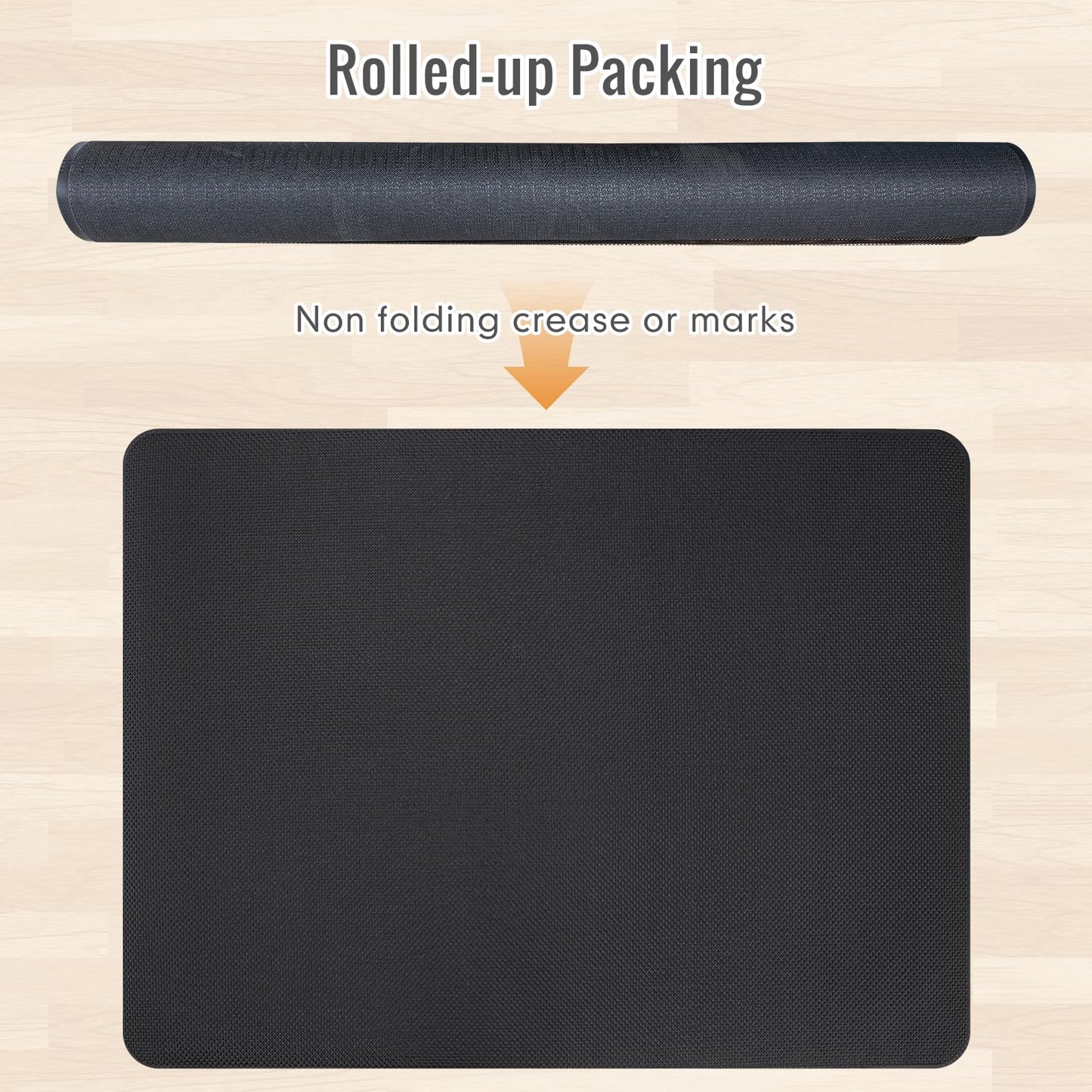 Office Chair Mat for Hard Floors,36"x48" Anti-Slip Waterproof Hardwood Floor Chair Mat,Heavy Duty Floor Protector Rolling Chairs for Home Office(Black)