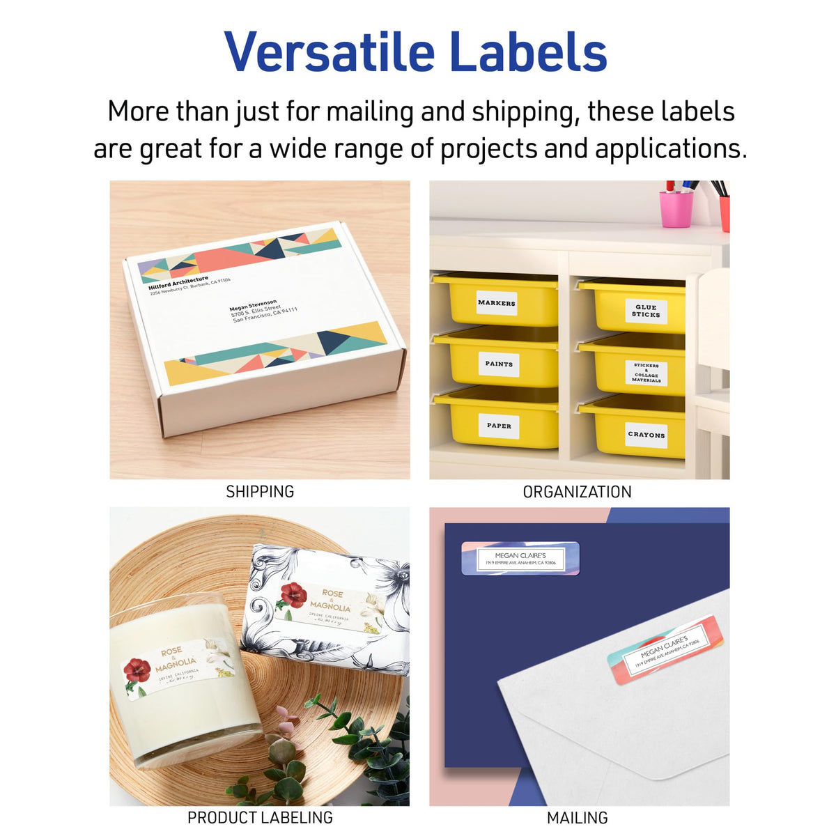 Avery Easy Peel Printable Address Labels with Sure Feed, 1" x 2-5/8" Customizable Stickers, White, 3,000 Blank Mailing Labels, Great for Mailing, Shipping, and More (5160)
