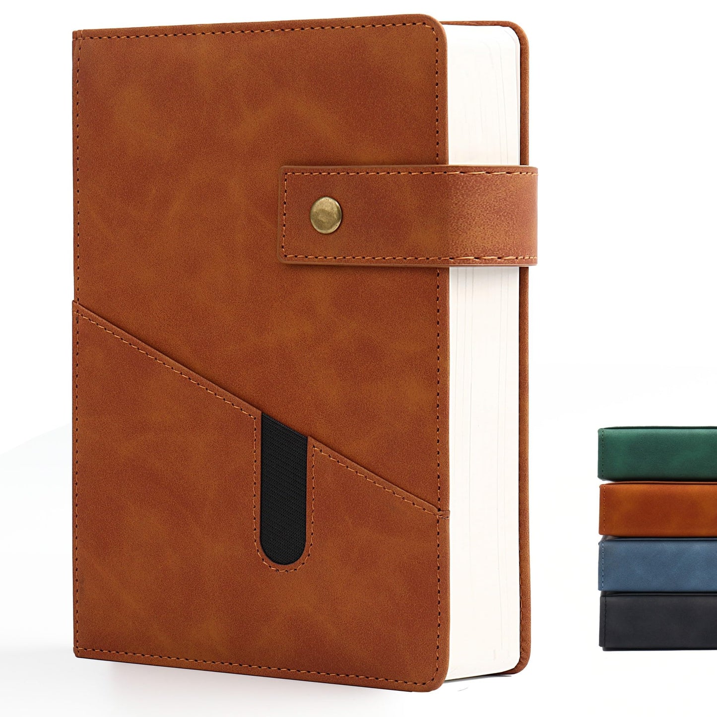 Lined Journal Notebook for women men,368 Pages Hardcover Leather Journals for Writing, A5 Journaling Notebooks,Daily Journals Notebook for Work Note Taking,Travel,Business,School , 5.7"×8.3" (Brown)