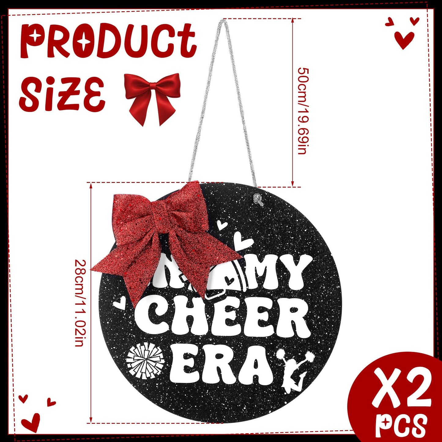 Threehoney 2 Sets Cheer Pin Me Holder Diameter 11 Inch in My Cheer Era Display Board Cheerleader Team Gifts Wooden Spirit for Girls Coach Wall Hanging Cheerleading Competition Pin Holder