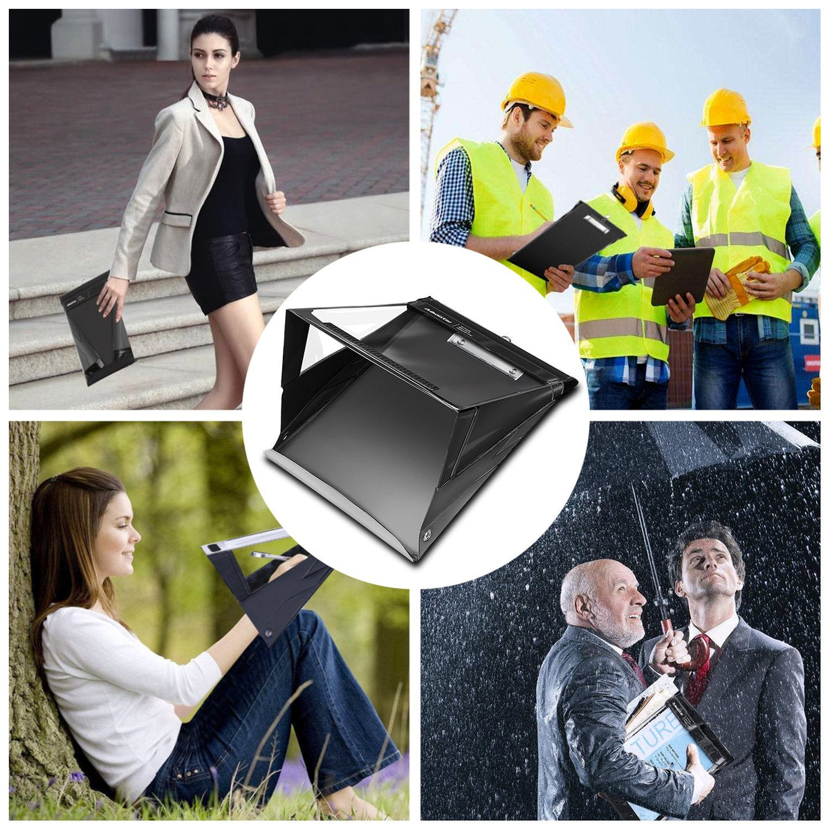 A4 Waterproof Clipboard Document Holder for Rain and Weather - PVC Writing Board Folder - A4 Size Black