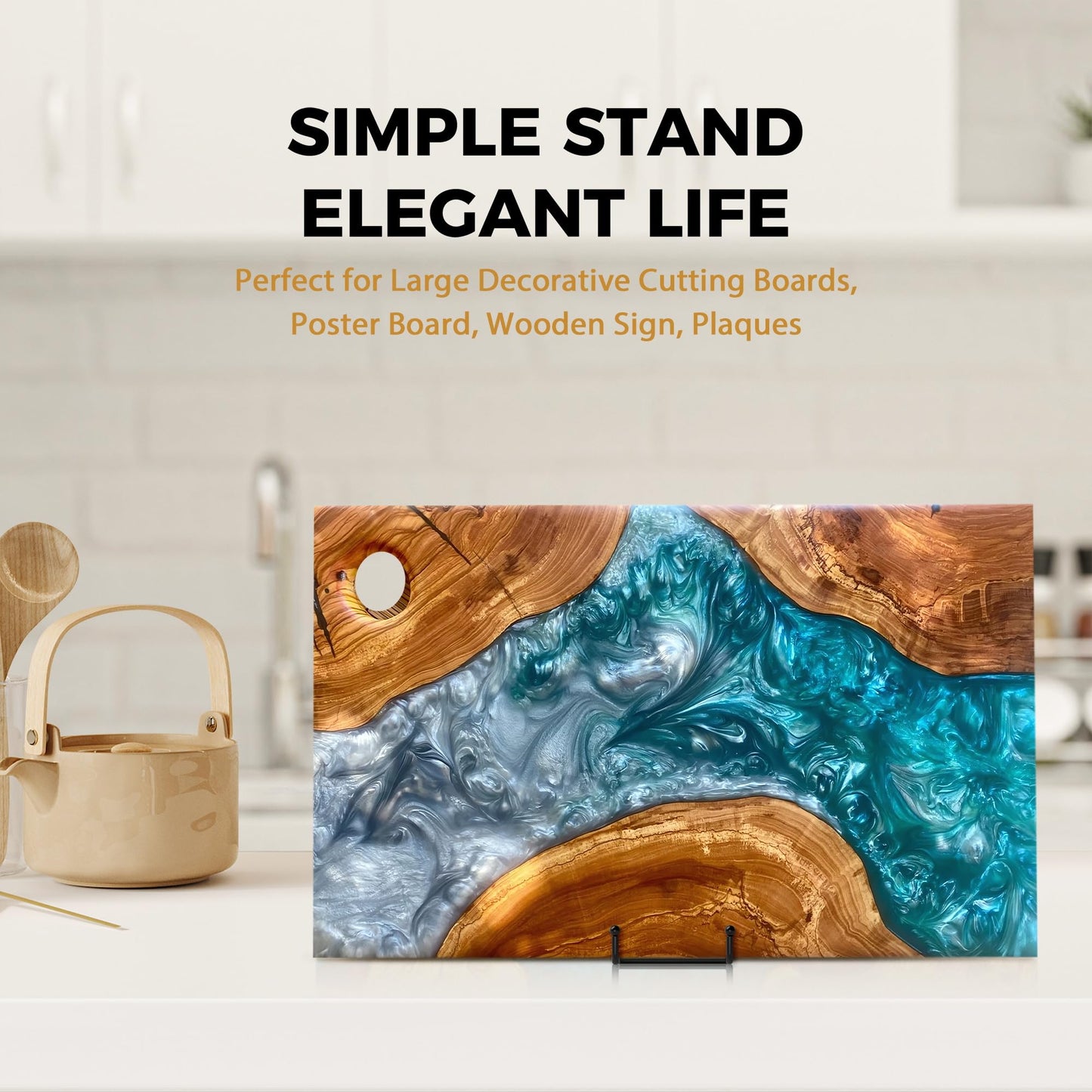 TR-LIFE 12 Inch Plate Stands for Large Heavy Duty Display - Metal Picture Frame Holder Stand + Table Top Easels for Decorative Platter, Book, Plaque, Photo (2 Pack)