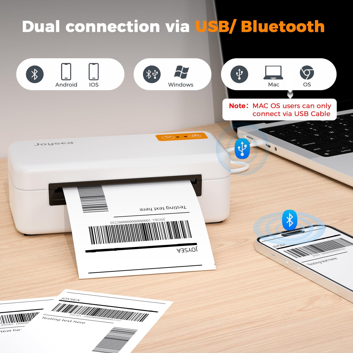 Joysea Bluetooth Shipping Label Printer, E41 Pro 4x6 Wireless Thermal Printer for Amazon, FedEx, USPS Labels, Compatible with iOS, Android, Windows Mac
