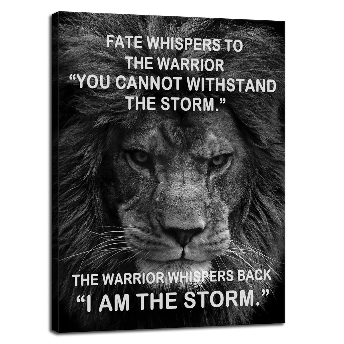 WYJZDZQ8 Motivational Canvas Office Wall Art Lion Inspirational Picture Animal Print Poster Painting Modern Inspiring Artwork Living Room Bedroom Office Decor Frame Ready to Hang[18" W x 24" H]