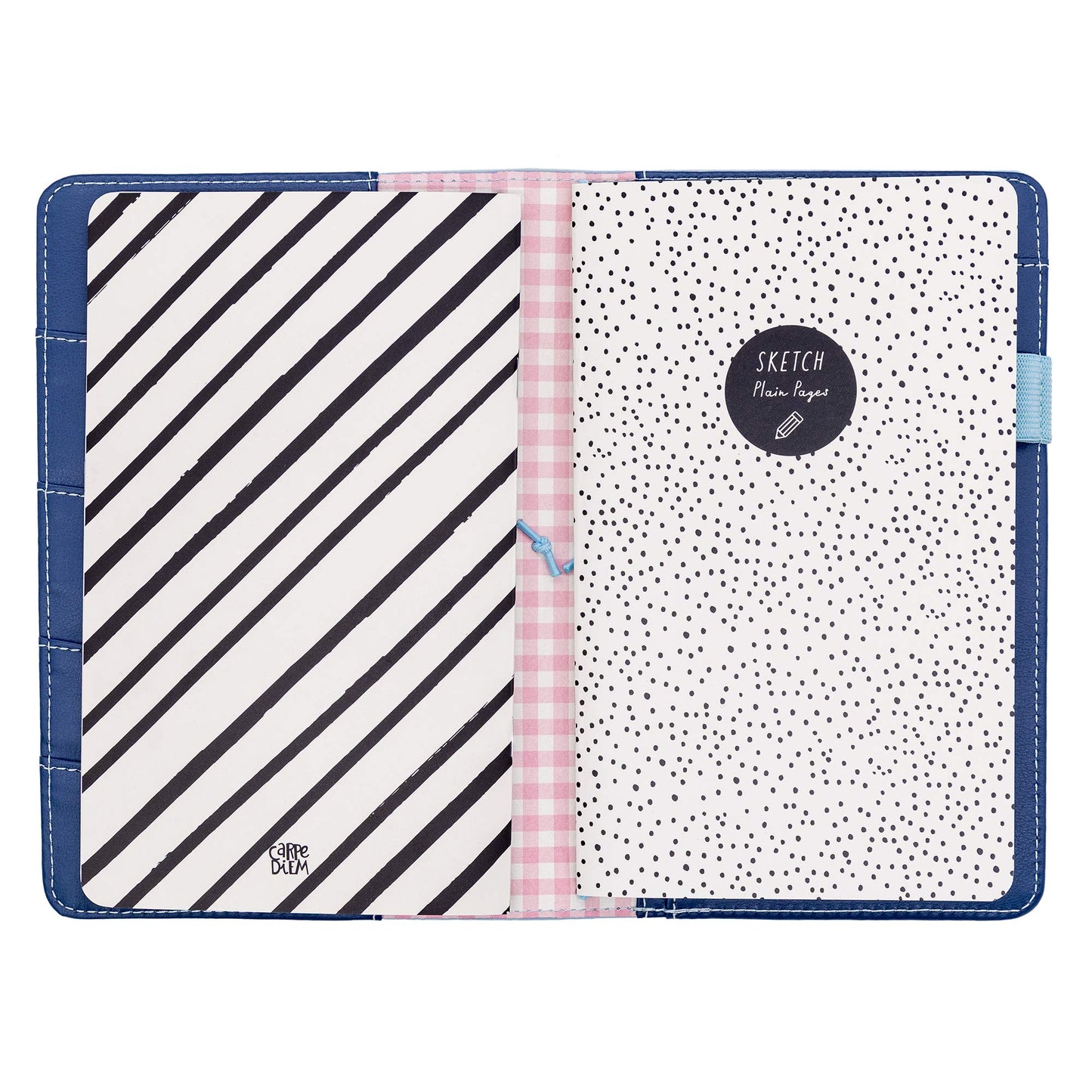 Pukka Pad, Carpe Diem Refillable Traveler’s Notebook Cover – Faux Leather Portfolio with Blank and Lined Notepads – Includes 6 Pockets, Pen Loop, and Elastic Closure – 8.5 x 5.5 Inches, Ditsy Floral