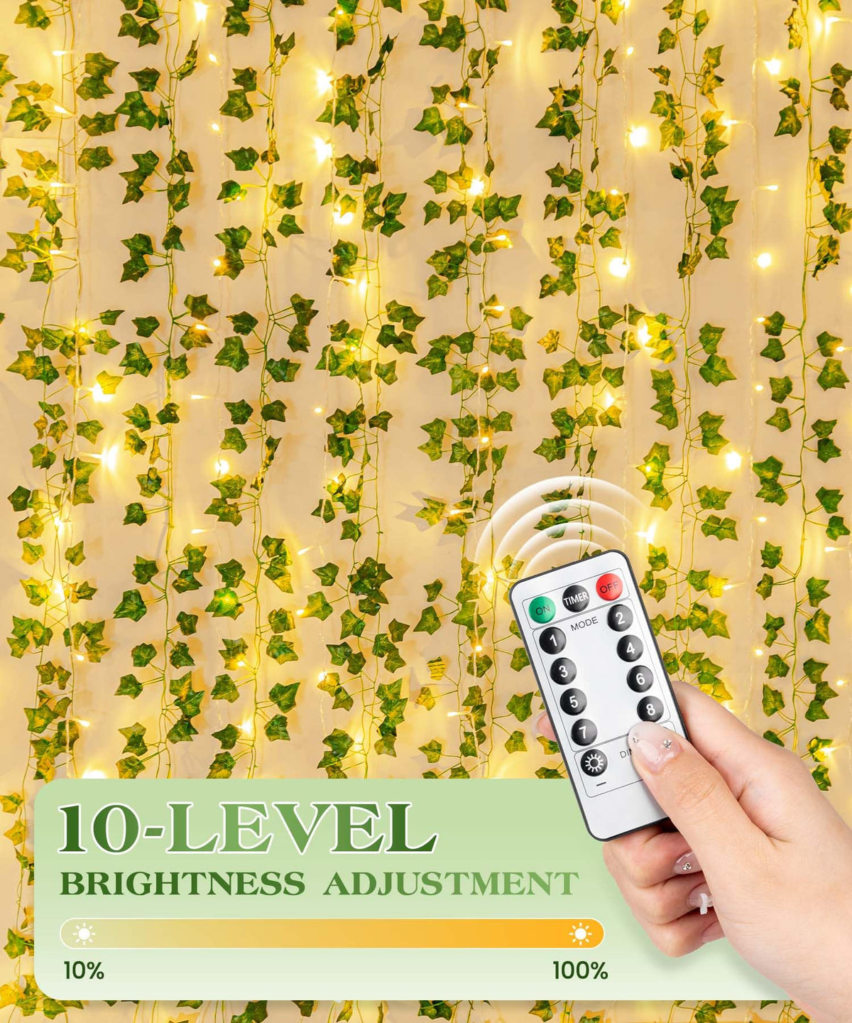 KASZOO 24Pack / Each 82 inch, Artificial Ivy Garland Fake Plants with 160 LED String Light, Green for Wedding Party Garden Outdoor Greenery Wall Decoration