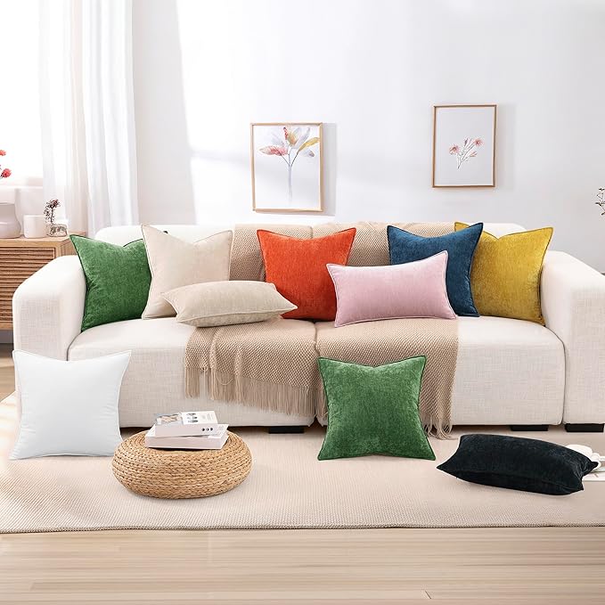 decorUhome Summer Couch Euro Sham Throw Pillow Covers 26x26 Set of 2,