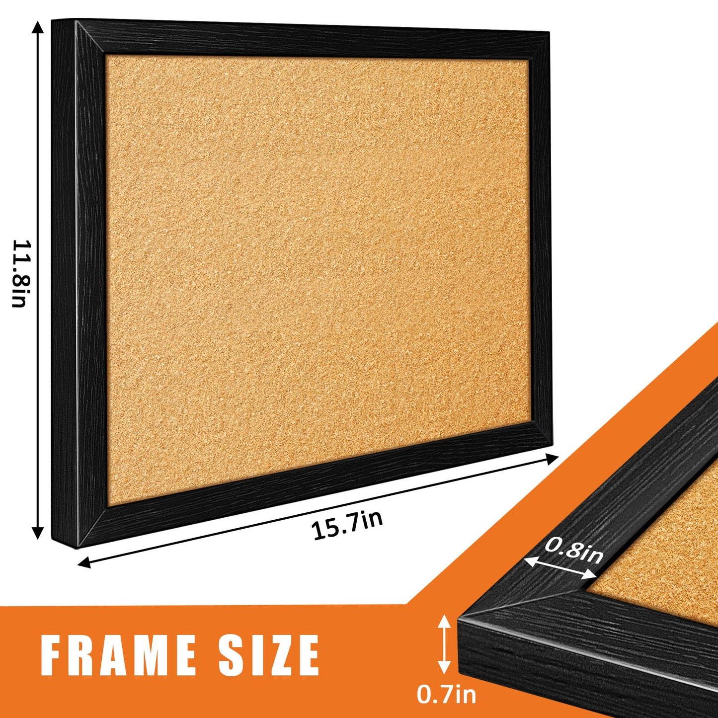 tutata Enamel Pin Display Board, 16'' x 12'' Pin Display Frame, Lapel Pin Holder, Wall Mounted Cork Board for Brooch Pin Storage