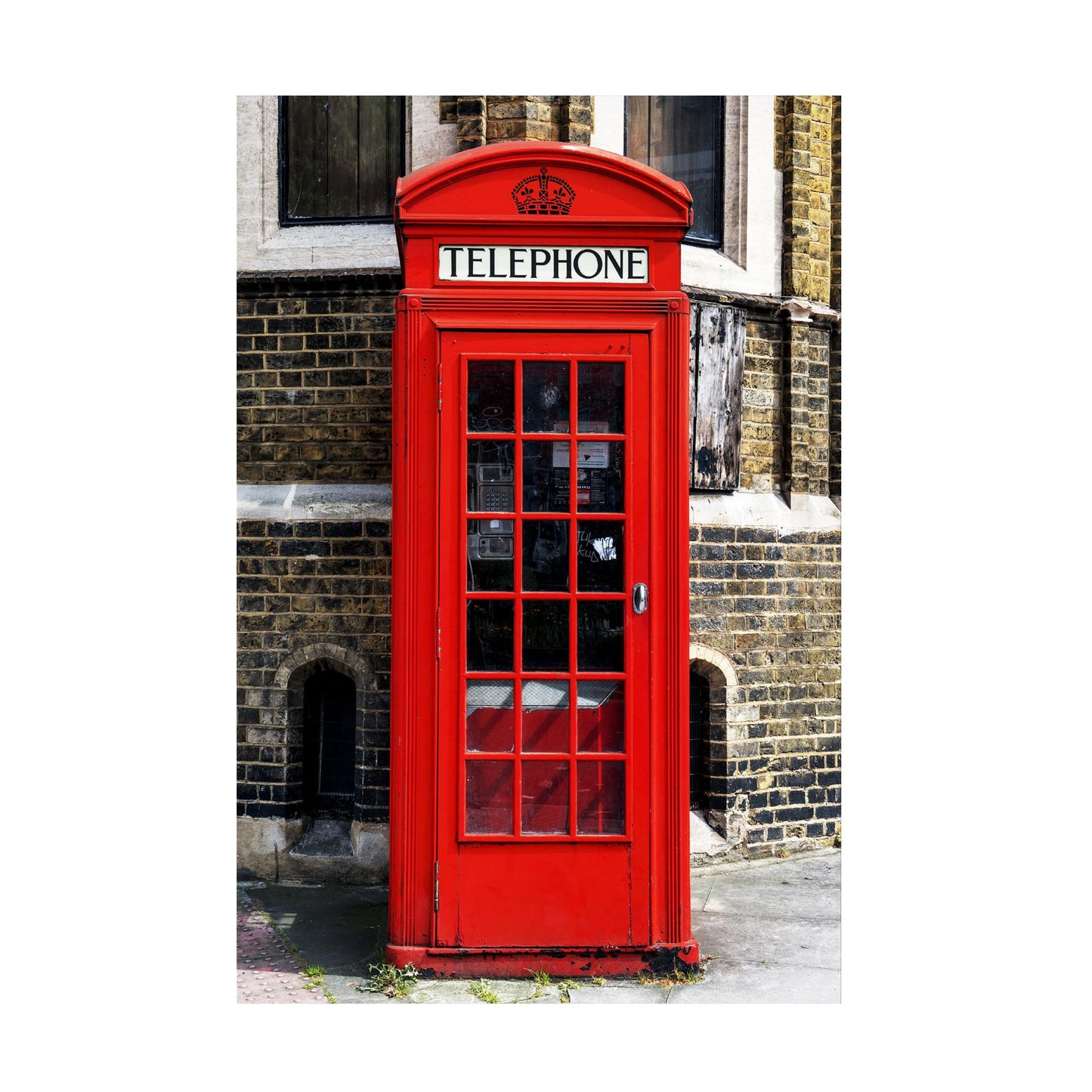 Wrapped Canvas Wall Art - Philippe Hugonnard 'English Phone Booth London' Wall Art for Living Room, Bedroom, or Office Décor - 30x47