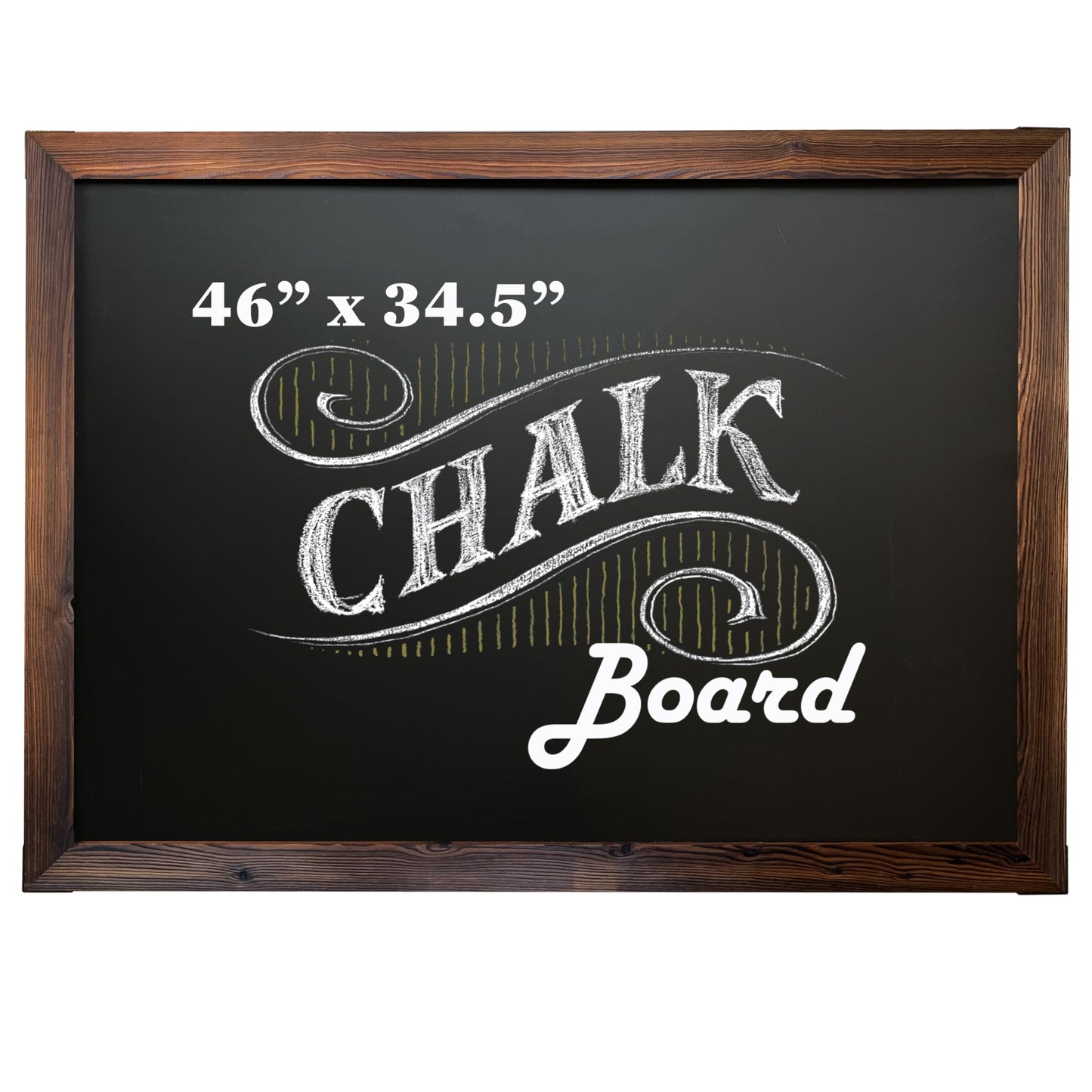 Loddie Doddie Magnetic Chalkboard - 46 in x 34.5 in, Rustic Wood Frame - Menu Board for Kitchen & Magnet Display - Mounting Hardware & Hanging Chalkboard - Meal Planning Chalk Calendar Board for Wall