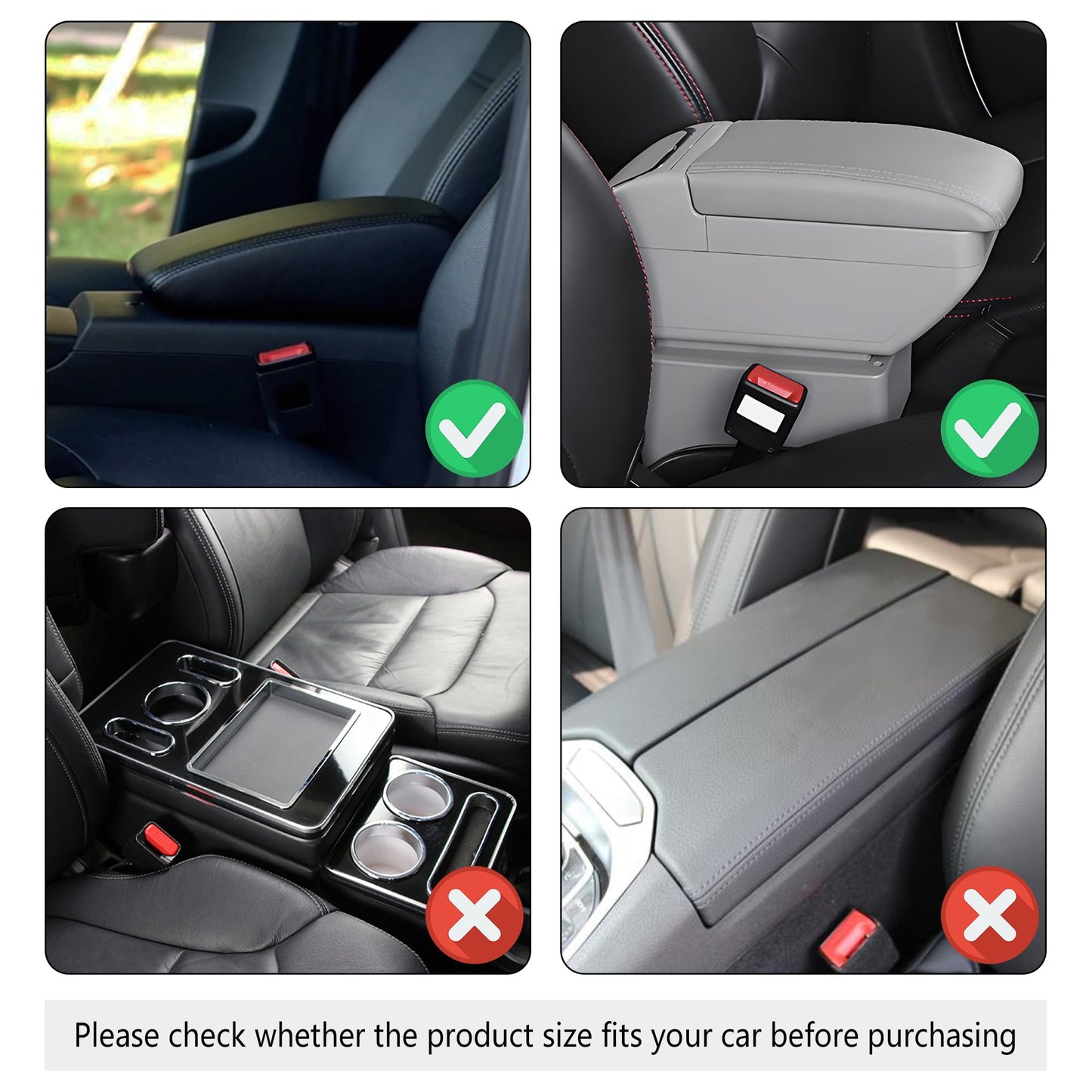 Upgraded Car Center Console Cover,Microfiber Leather Car Armrest Cover Cushion with 2 Storage Bags,Universal Car Armrest Storage Box Car Interior Accessories for Most Vehicles (Turquoise)