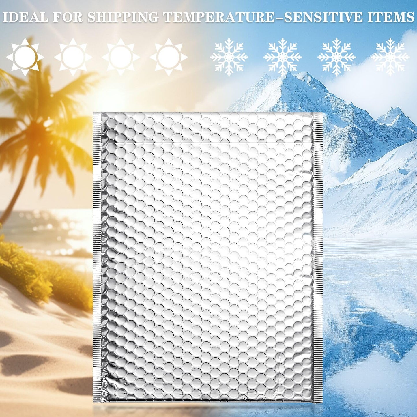 Aemygo 20 Pack Thermal Bubble Mailer, 9" x 11" Insulated Metallic Bubble Mailers, Self-adhesive Foil Mailing Envelopes for Cold Shipping Waterproof Shipping Envelopes for food, Cosmetics