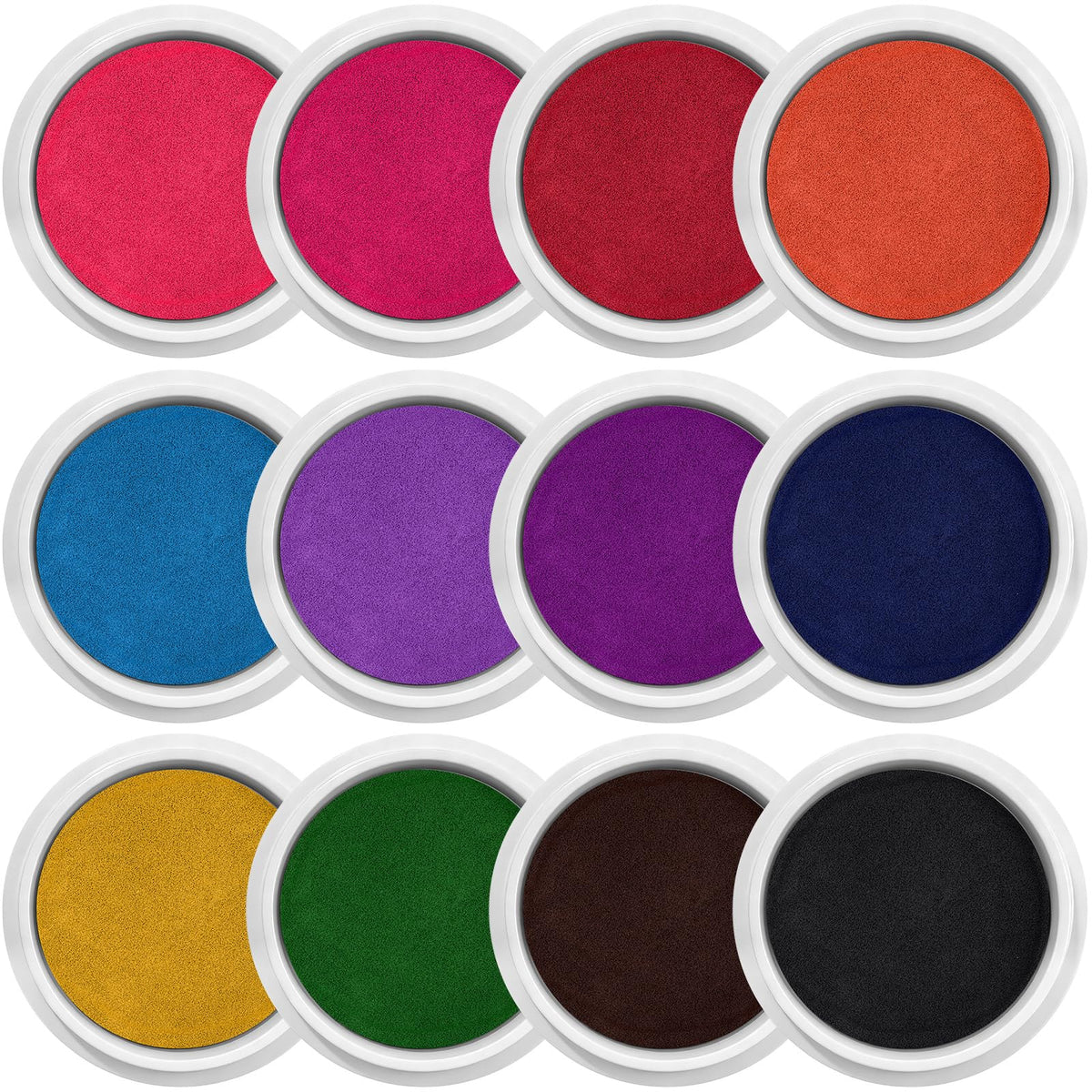 Jetec 12 Pack 7 Inch Large Washable Ink Pad Set, Handprint Footprint Ink Pad, Non-Toxic Washable Stamps Pads for DIY Crafts, Card Making, Scrapbooking, Family Art Projects (12 Colors)